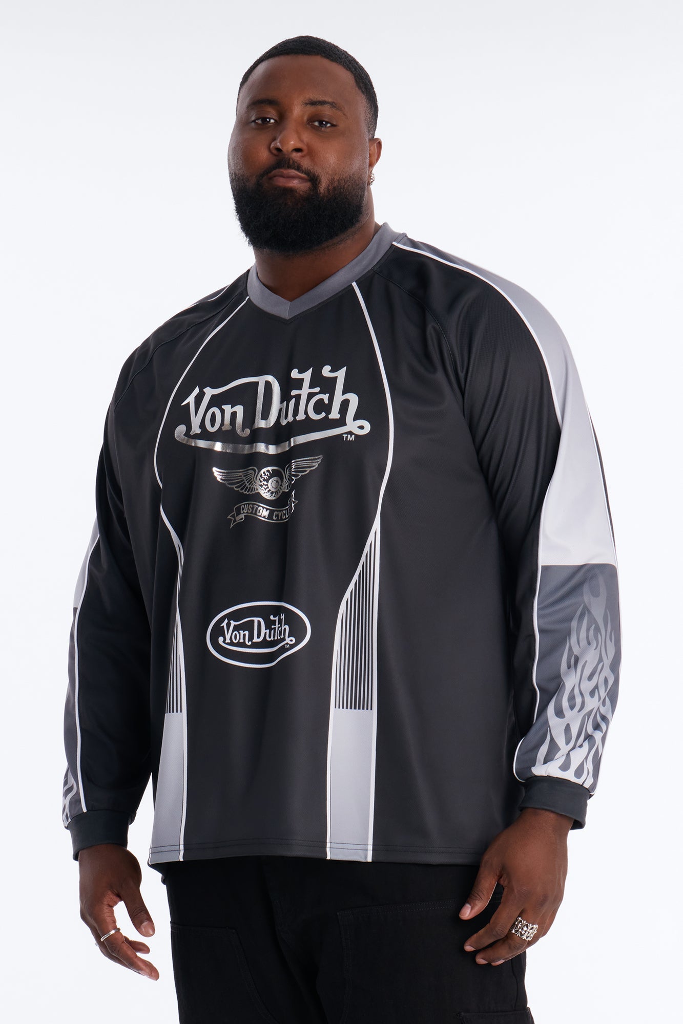 Von Dutch Chrome Flame Jersey - Black