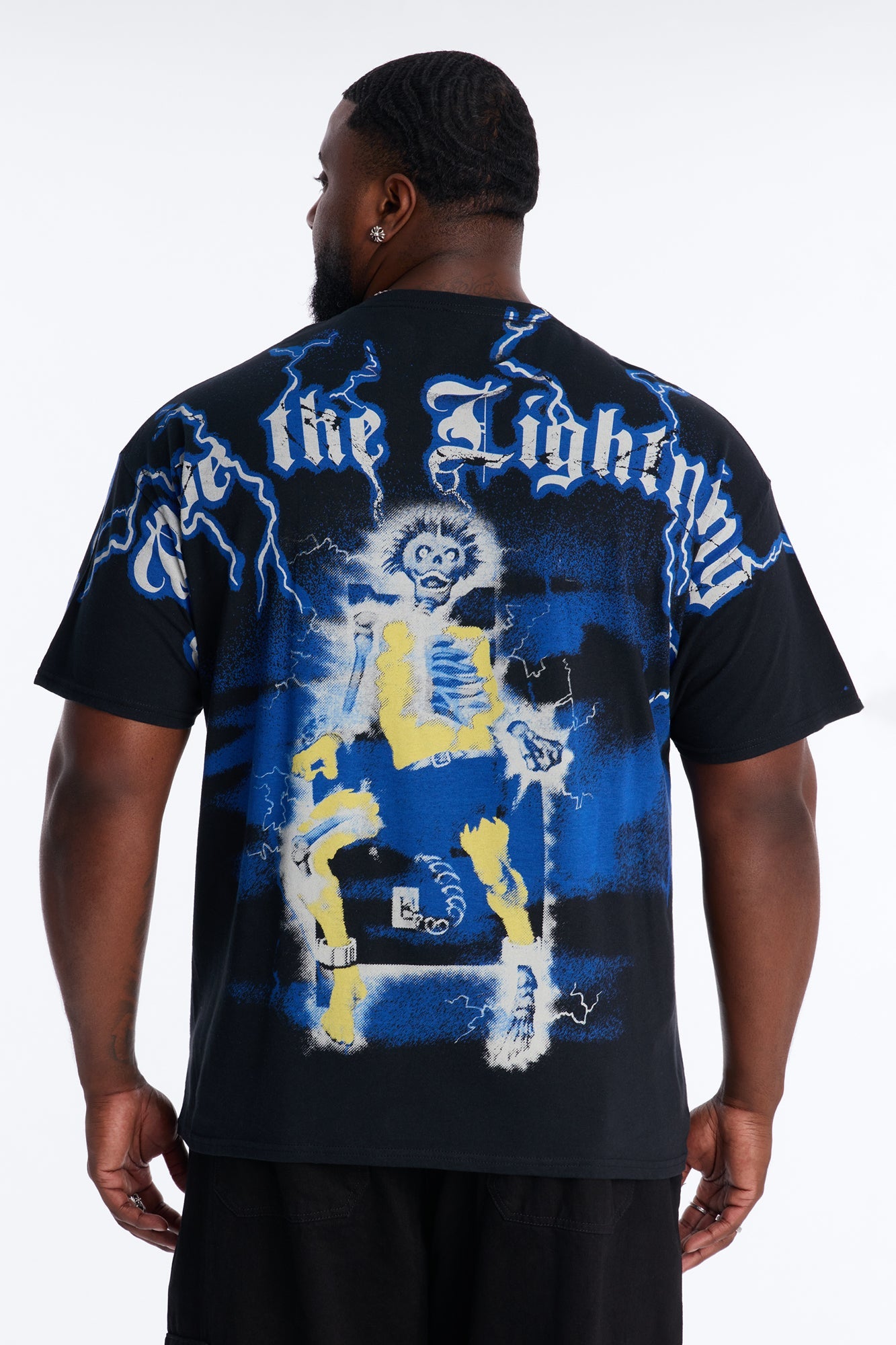 Metallica Ride The Lightning All Over Print Short Sleeve Tee - Black