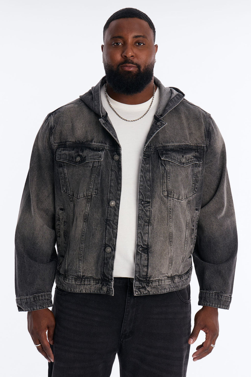 Shrunken Off Duty Denim Trucker Jacket - Black Wash