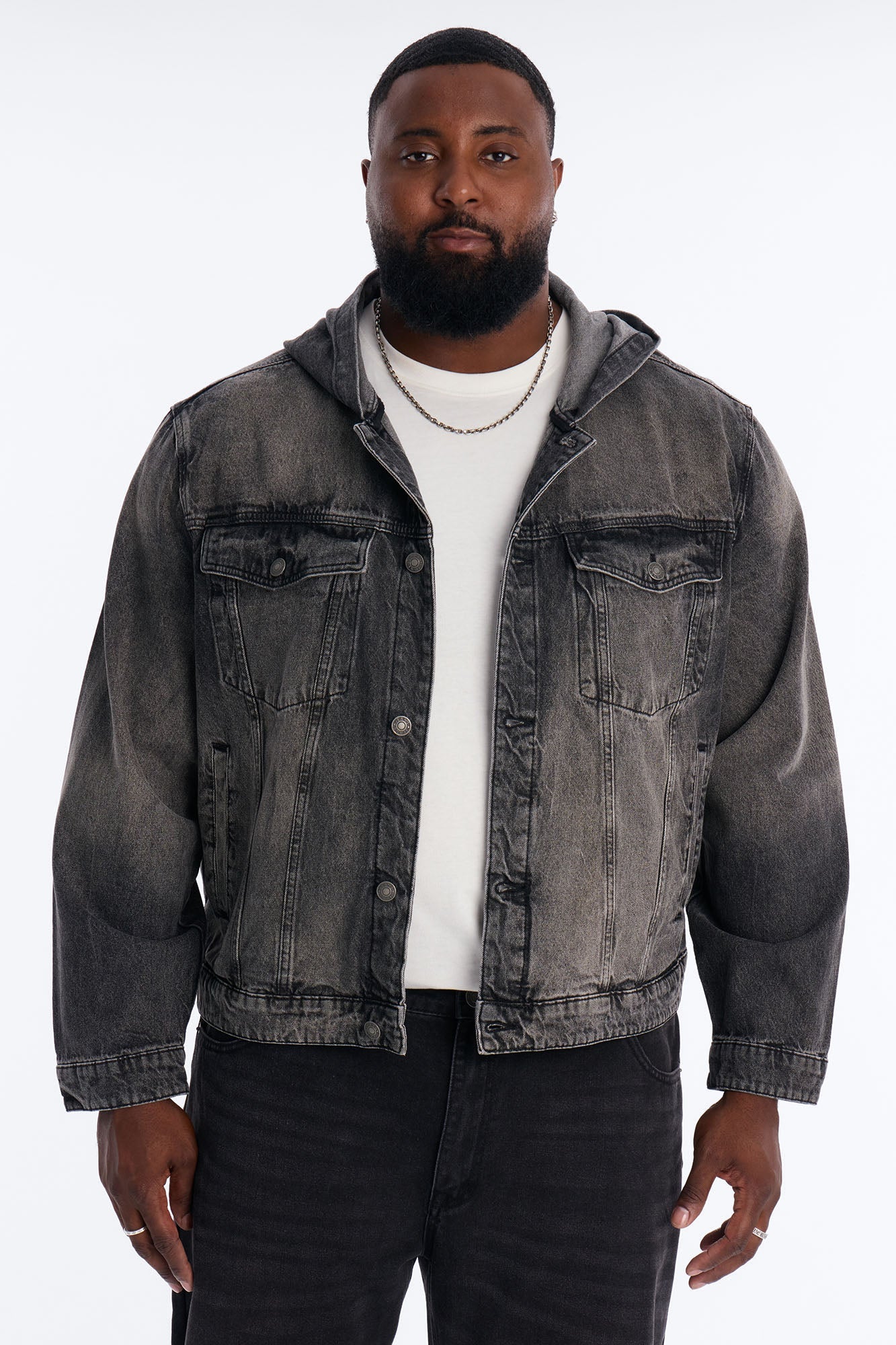 Shrunken Off Duty Denim Trucker Jacket - Black Wash