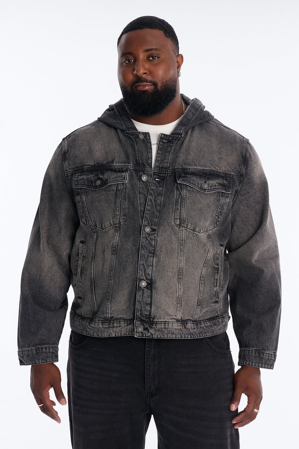 Shrunken Off Duty Denim Trucker Jacket - Black Wash
