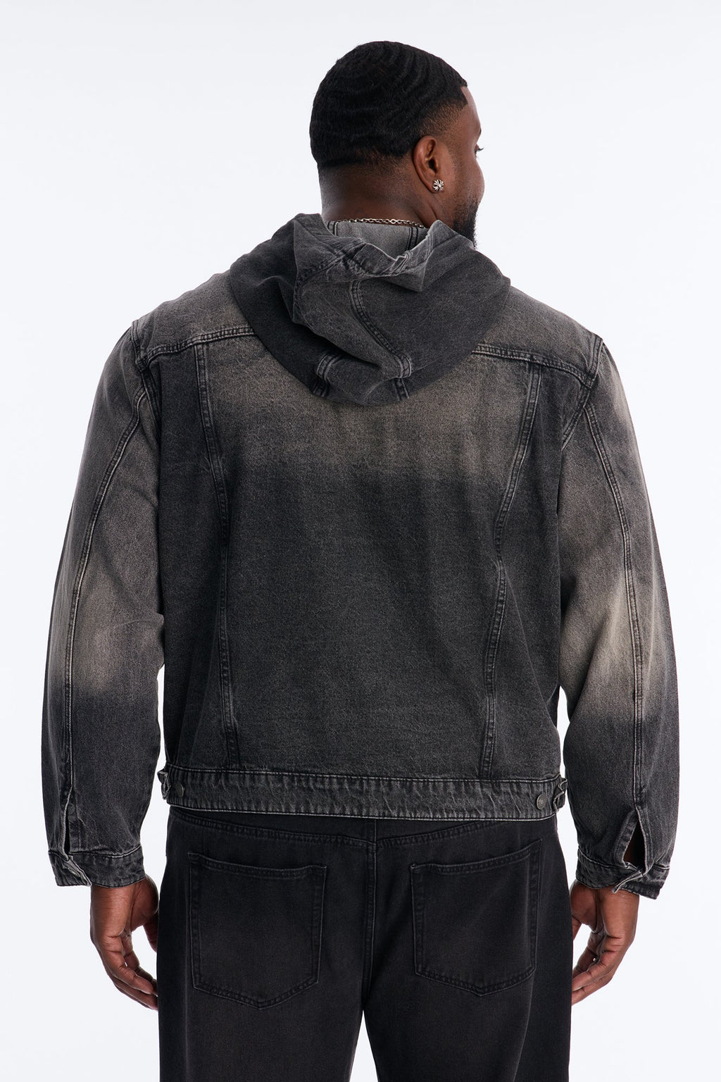 Shrunken Off Duty Denim Trucker Jacket - Black Wash