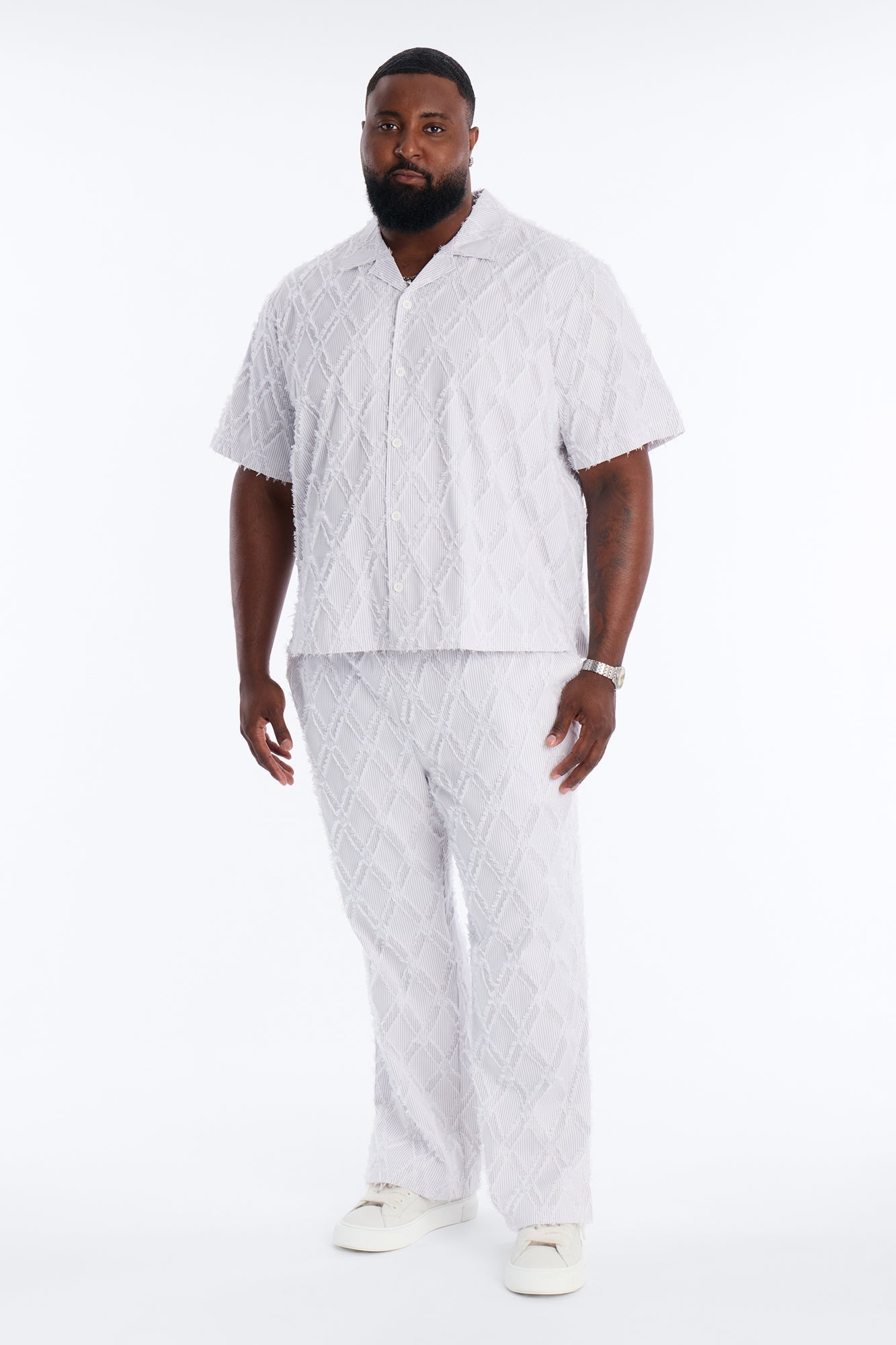 Straight Sahara Stripe Pant - White