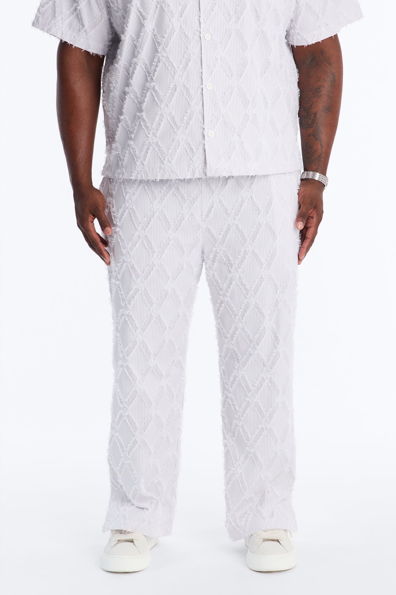 Straight Sahara Stripe Pant - White