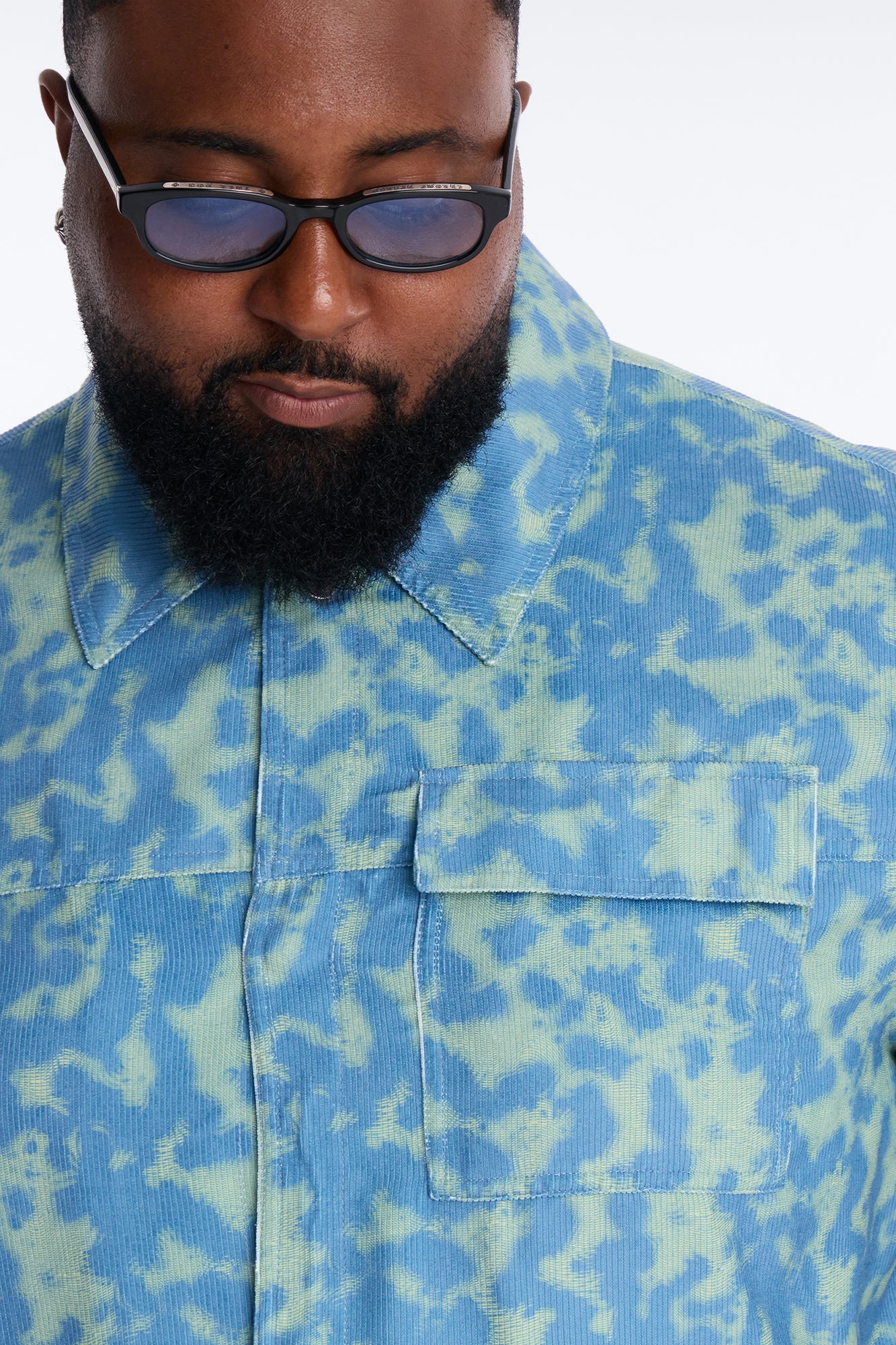 Terrain Drip Textured Chore Jacket - Blue