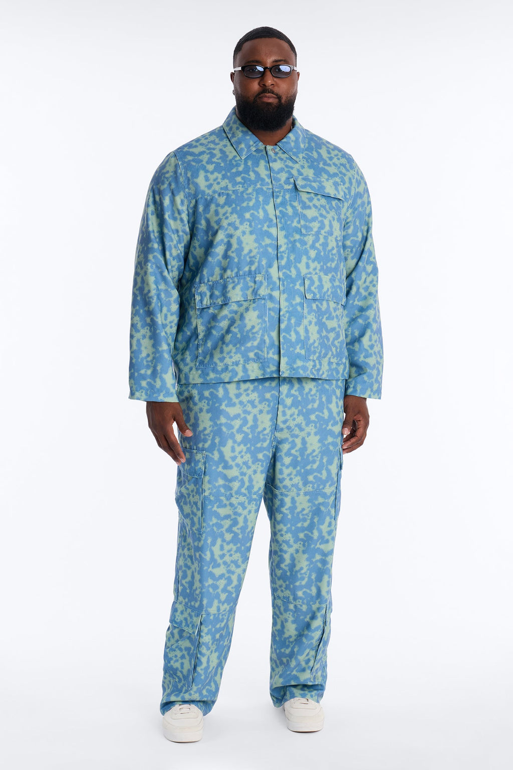 Baggy Terrain Drip Textured Pant - Blue