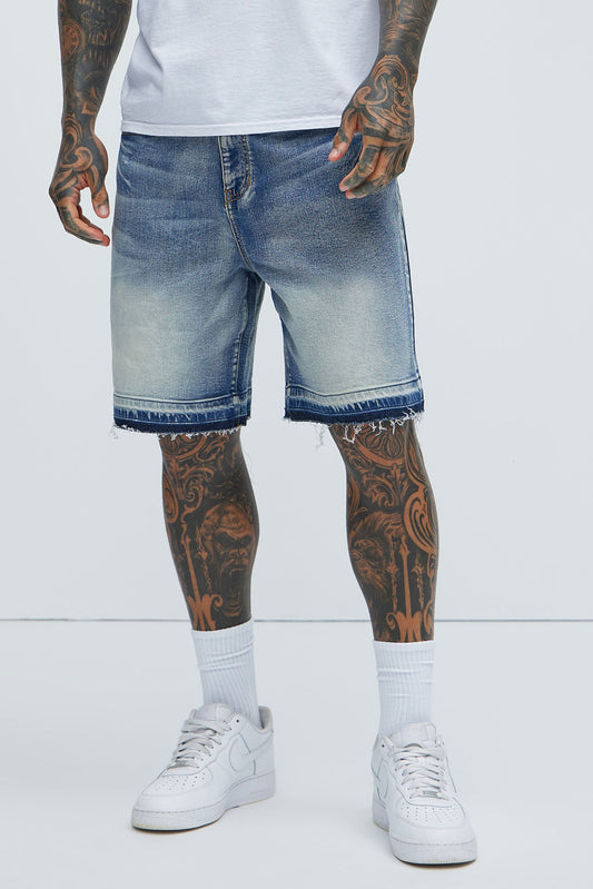 Run Around Relaxed Denim Shorts - Medium Wash