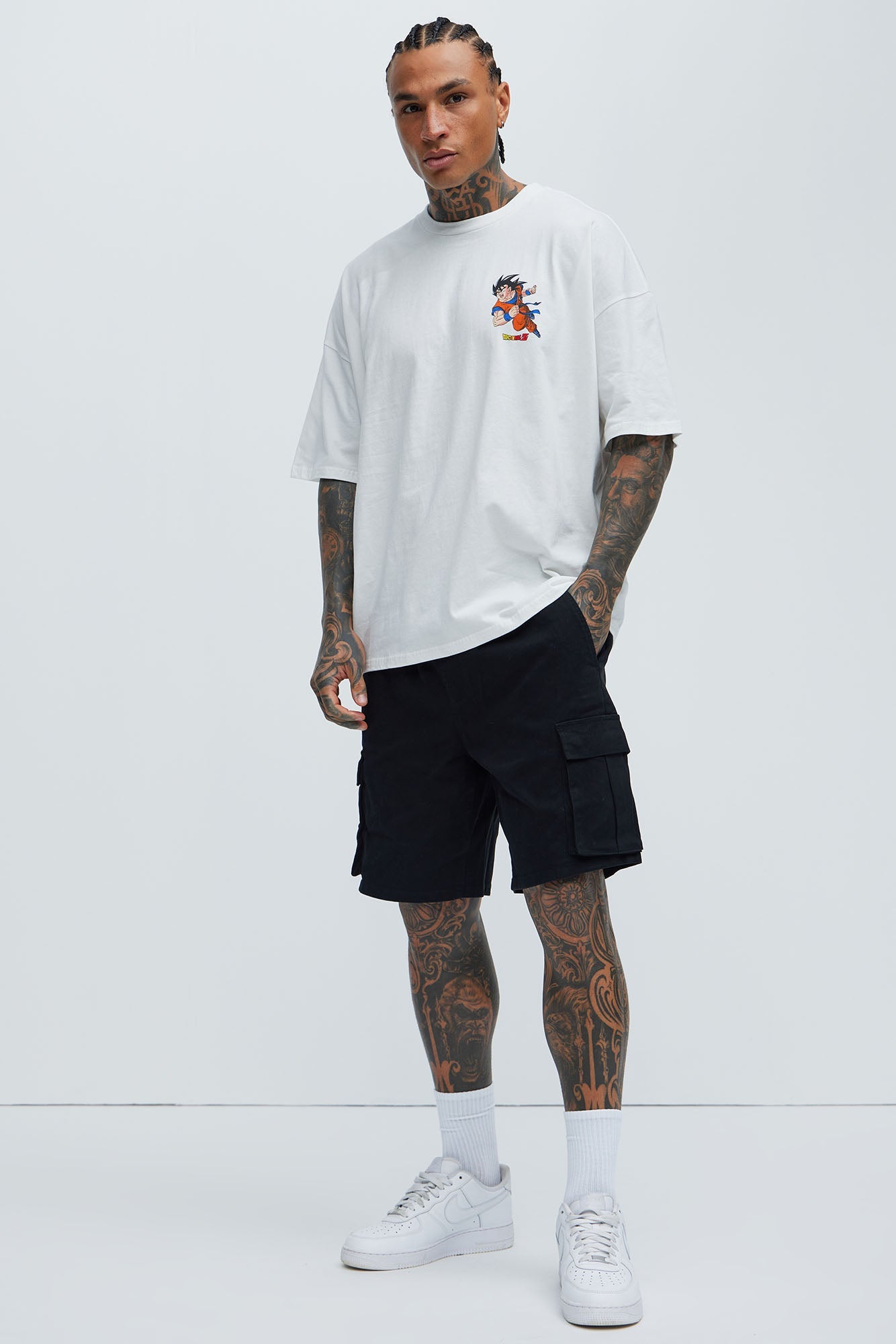 Twill Volley Cargo Shorts - Black