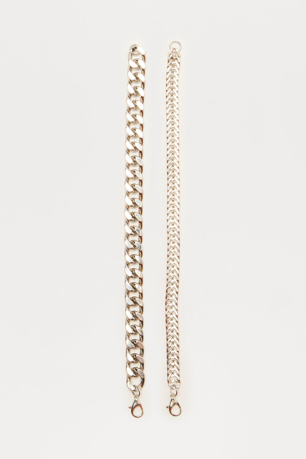 Penne Chain Bracelet Set - Silver