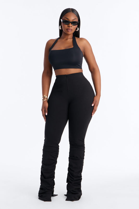Quinn High Rise Stacked Legging - Black