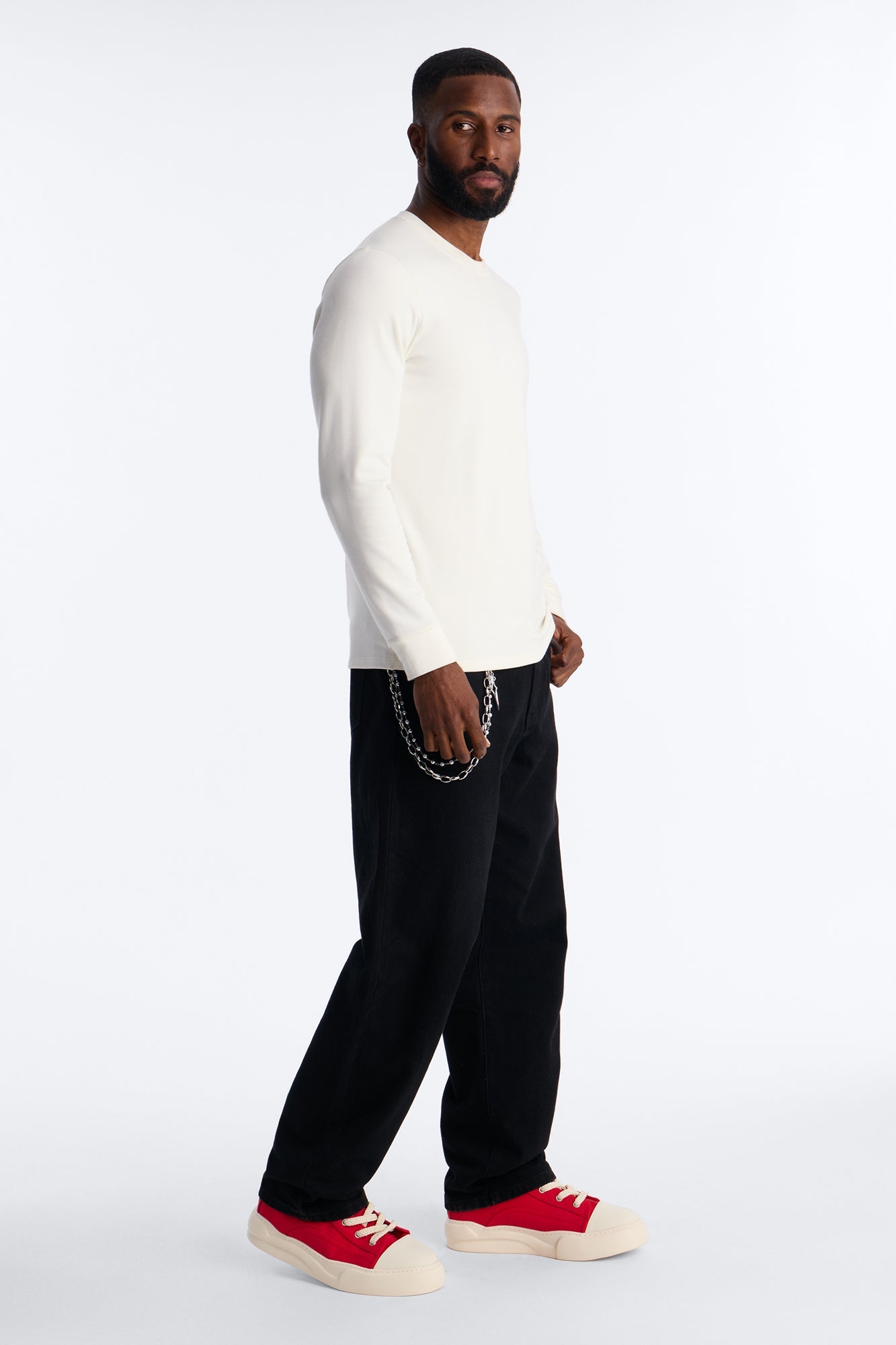 City Stride Canvas Chunky Hight Top Sneaker - Red