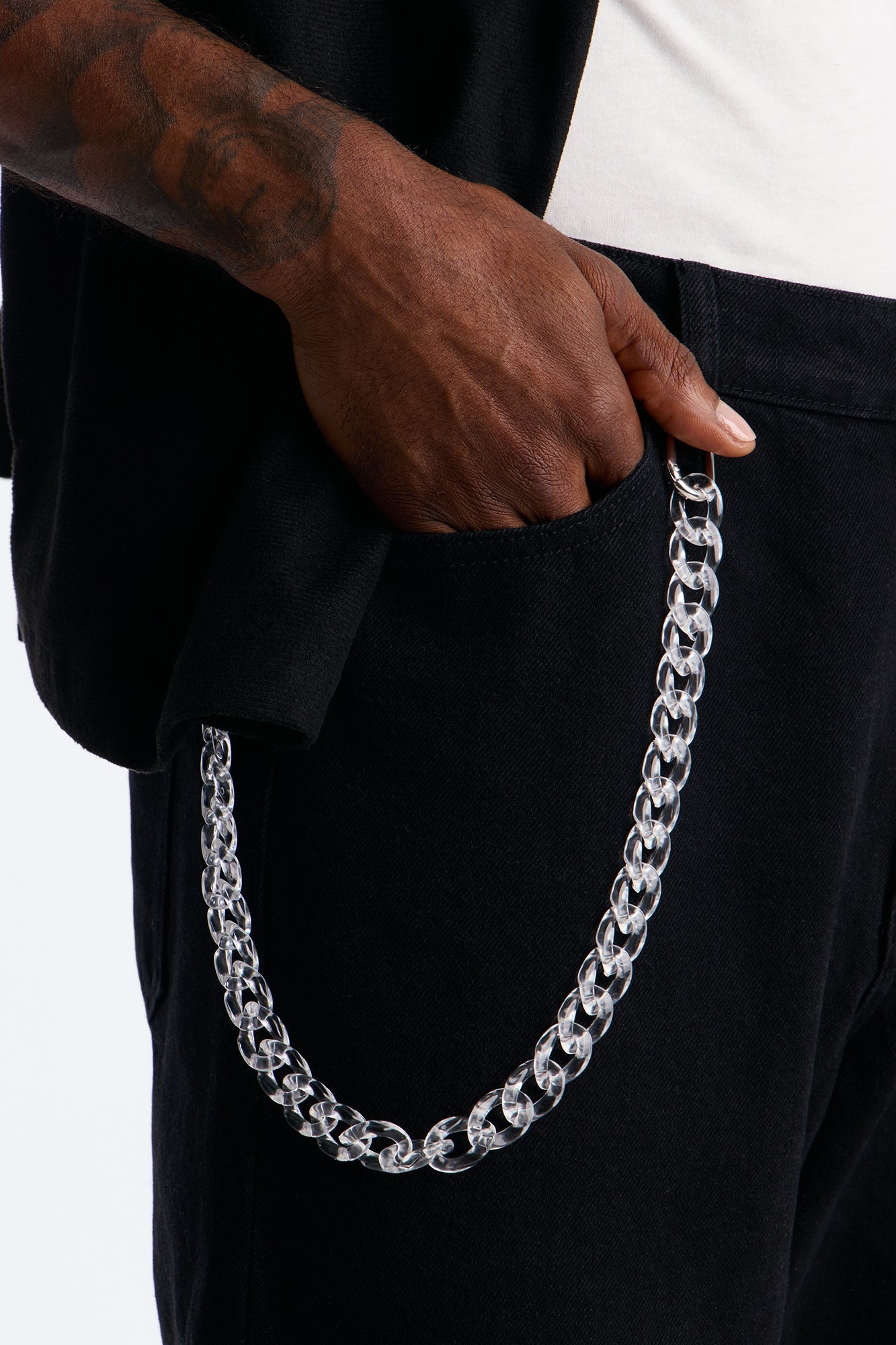 Thick Clear Cuban Link Pant Chain - Clear