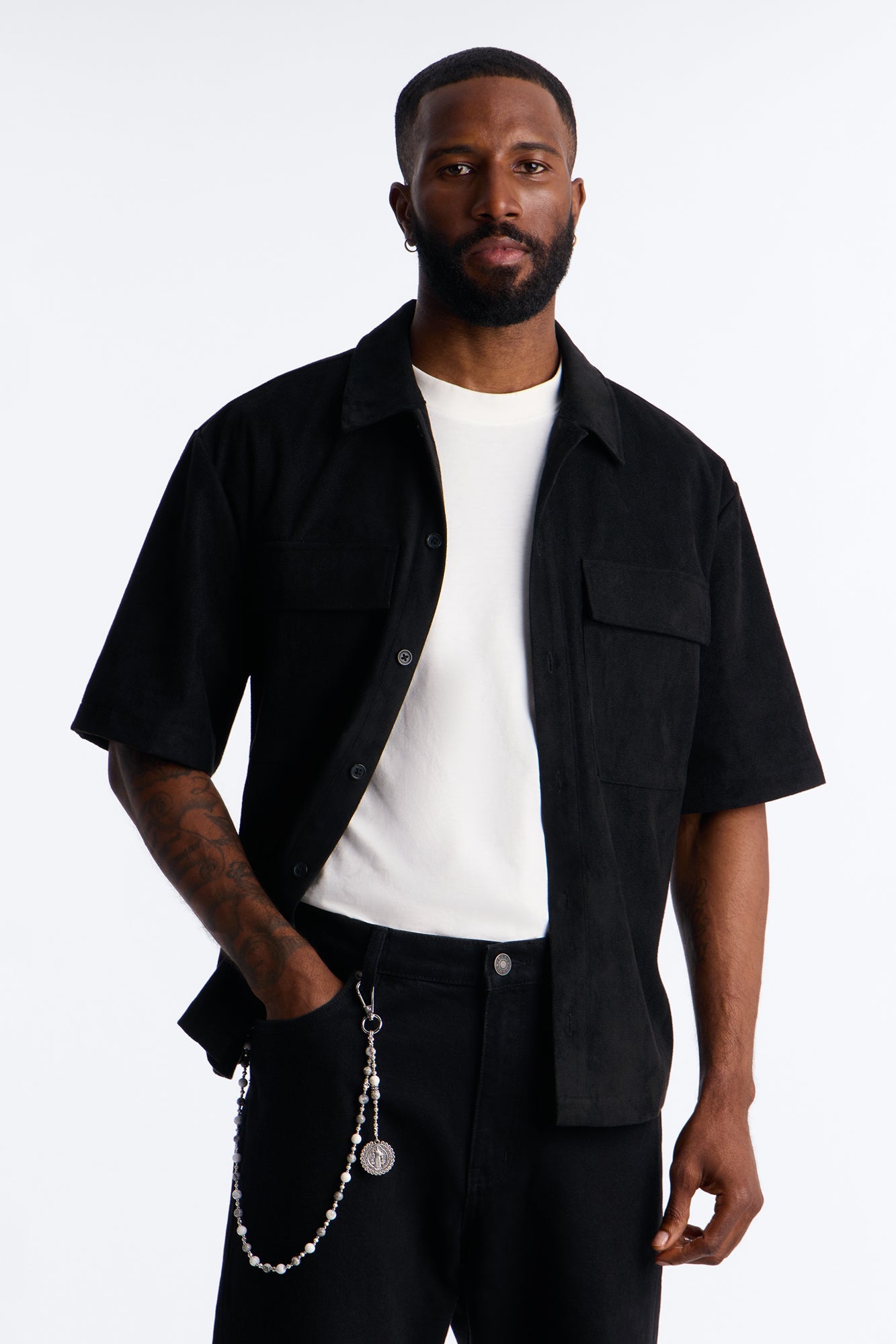 Saint Relic Beaded Pant Chain - Silver