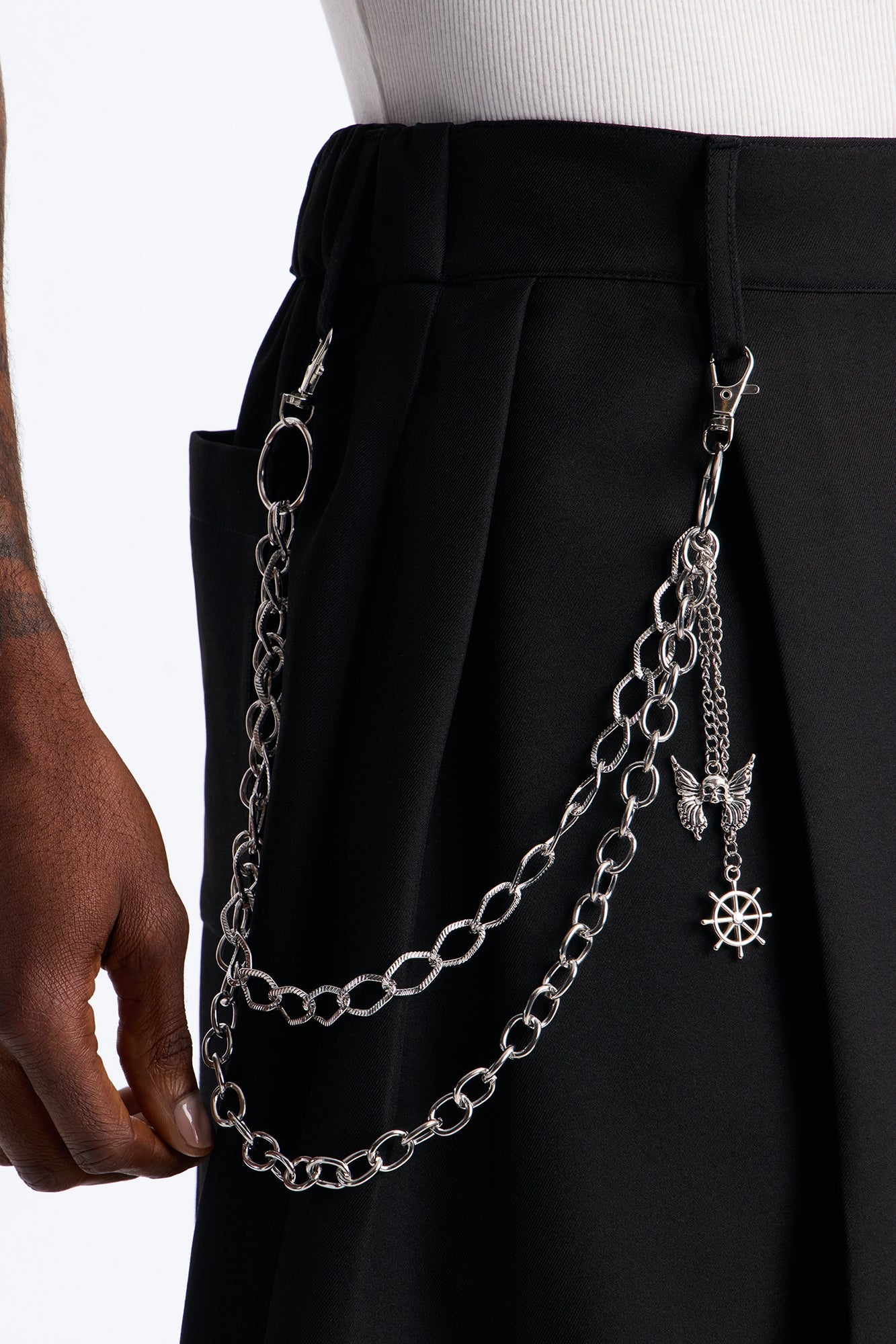Navigate The Seas Layered Pant Chain - Silver