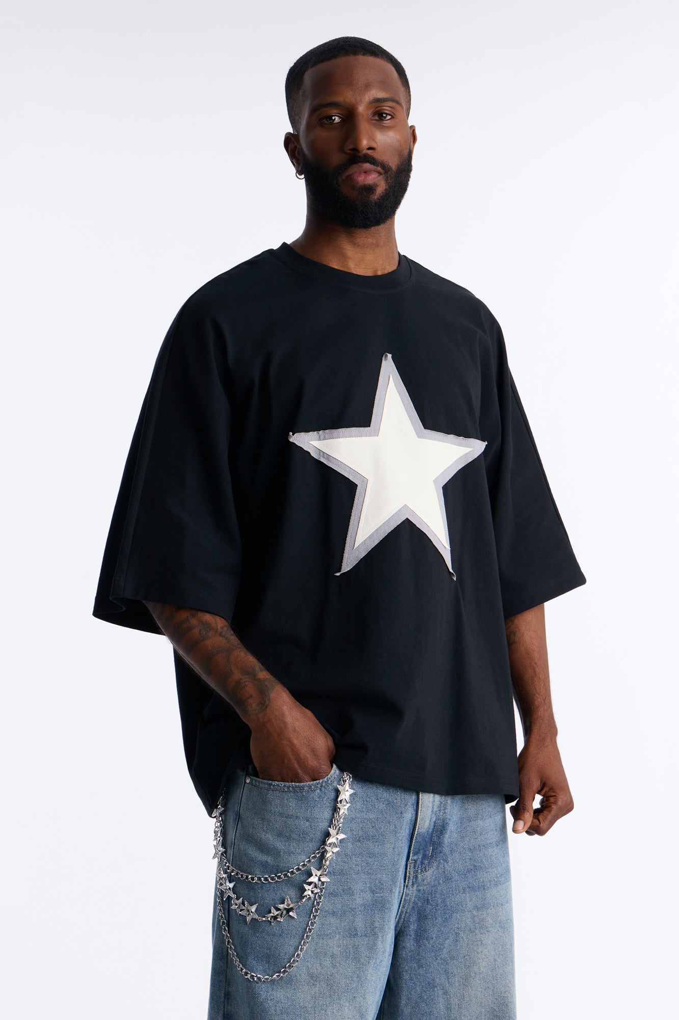 Cosmic Edge Layered Pant Chain - Silver