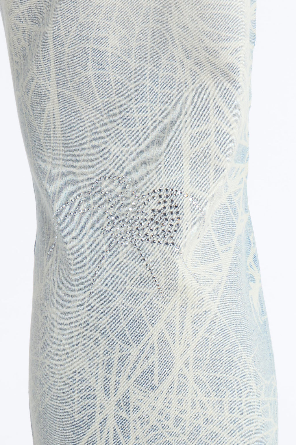 Stacked Skinny Flare Eternal Jeweled Web Jean - Light Wash