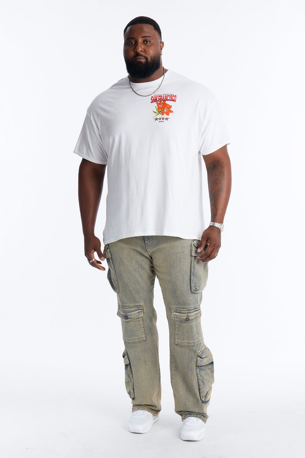 Stacked Slim Flare Cargo All The Way Jean - Vintage Wash