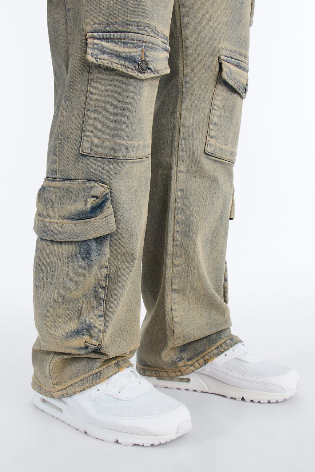 Stacked Slim Flare Cargo All The Way Jean - Vintage Wash