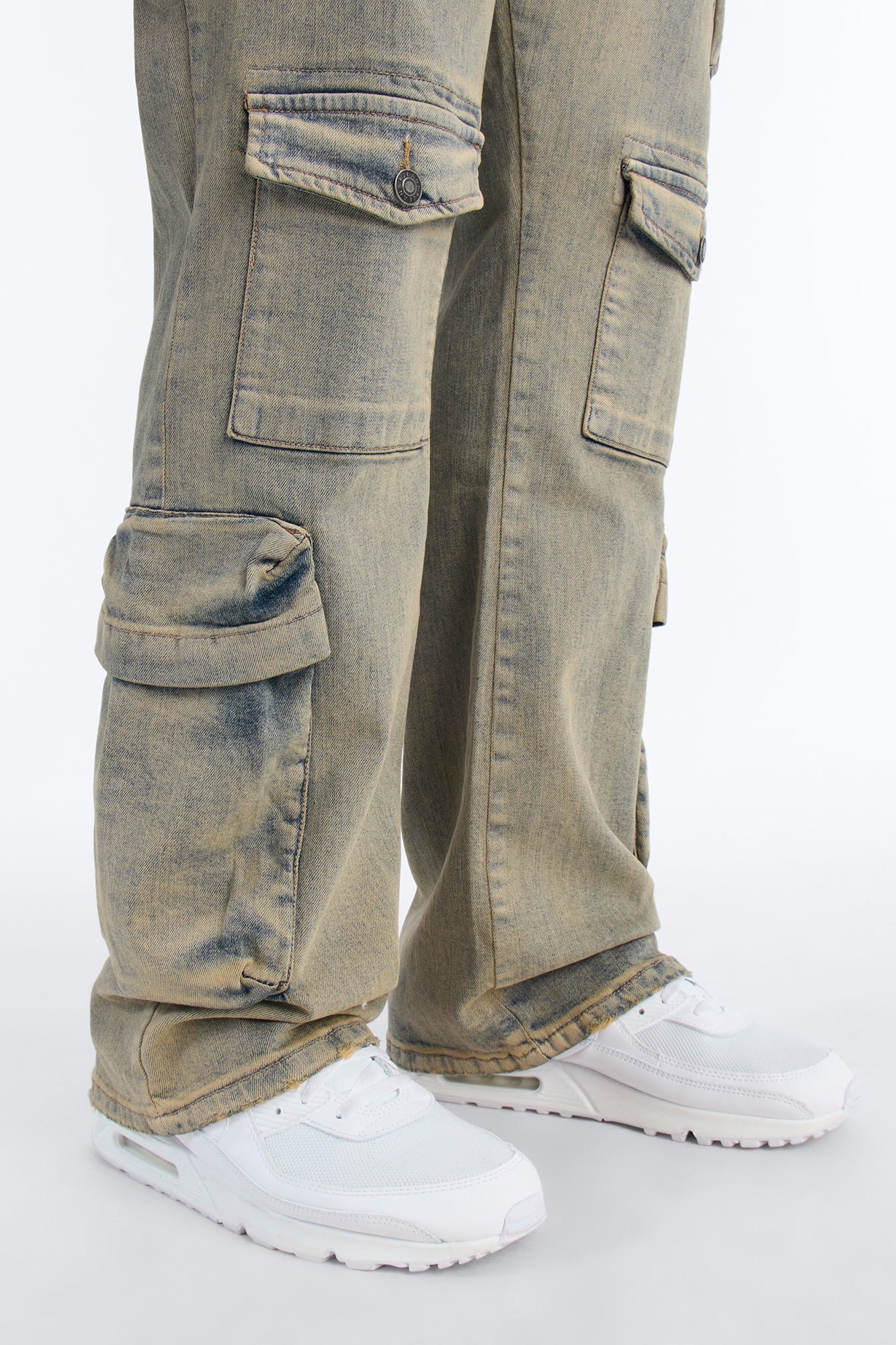 Stacked Slim Flare Cargo All The Way Jean - Vintage Wash