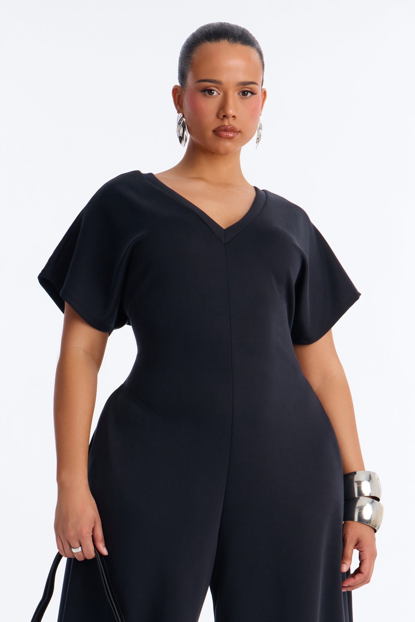 Let's Relax Barrel Wide Leg Jumpsuit - Black