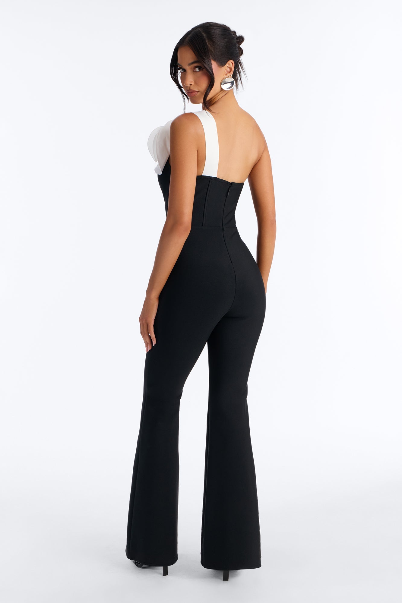 Short Fraya Bandage Flare Jumpsuit - Black