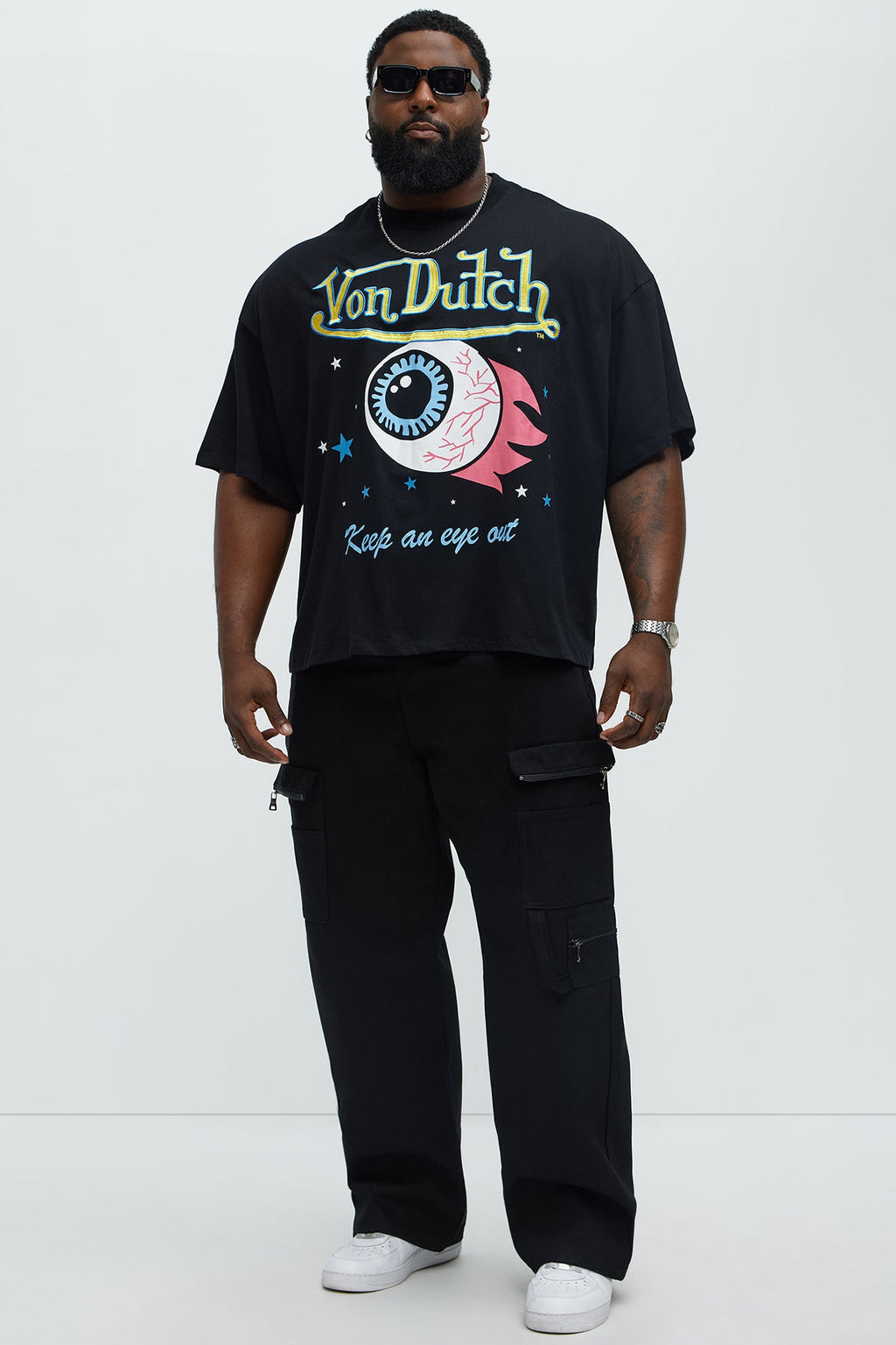 Von Dutch Eye Out Oversized Tee - Black