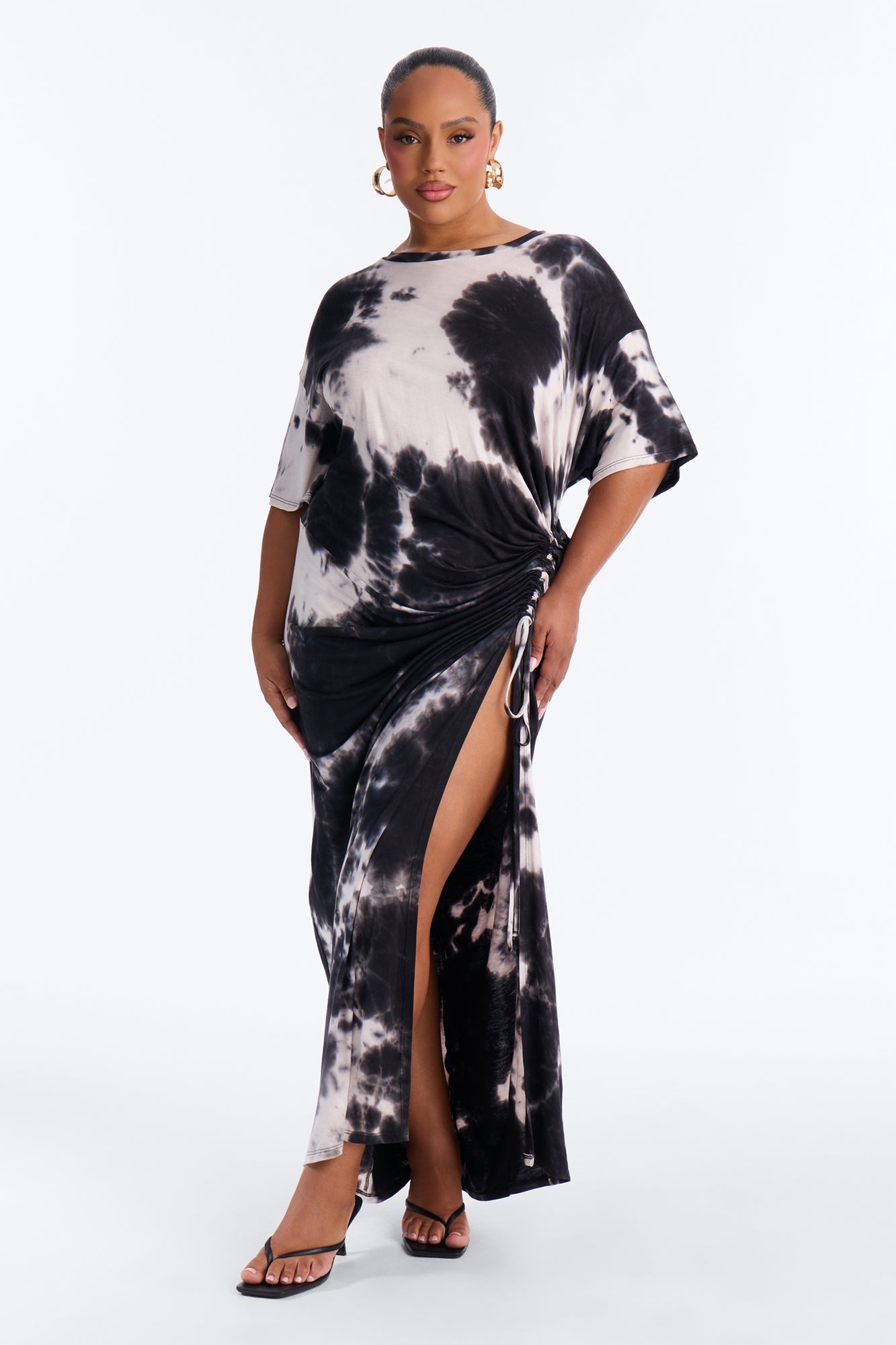 Tatum Tie Dye Maxi Dress - Black/combo