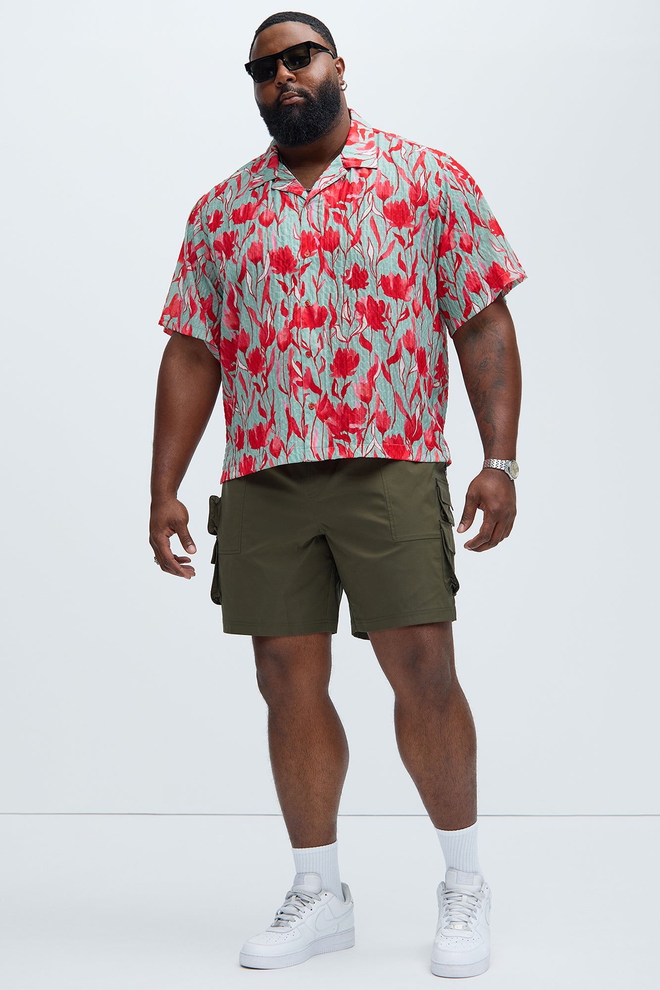 Catch Up Nylon Cargo Shorts - Olive
