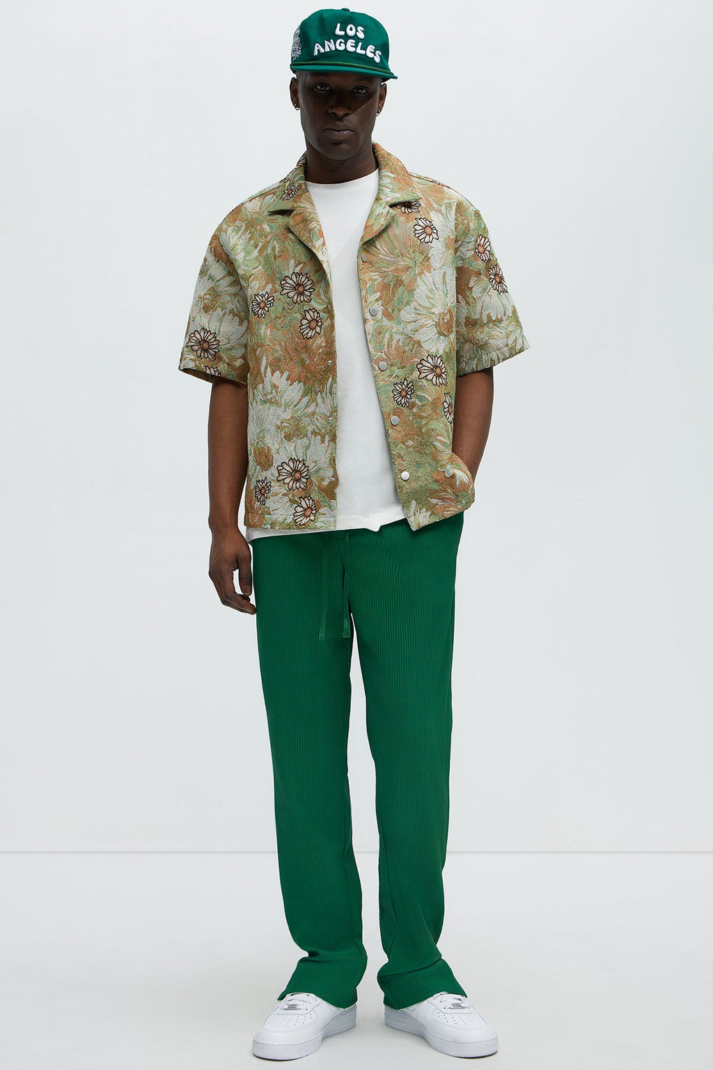 Show Up Slim Slit Pants - Green