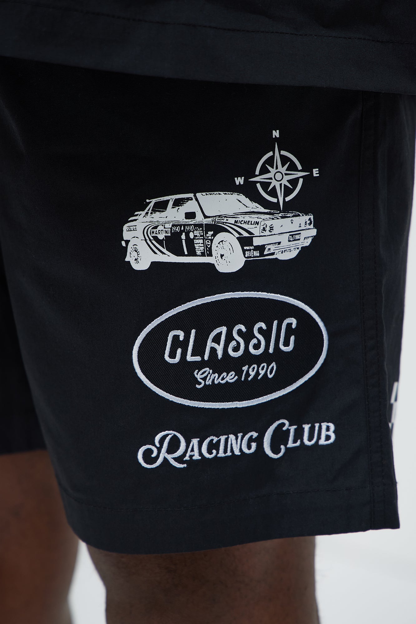 Racing Club Relaxed Drawstring Shorts - Black