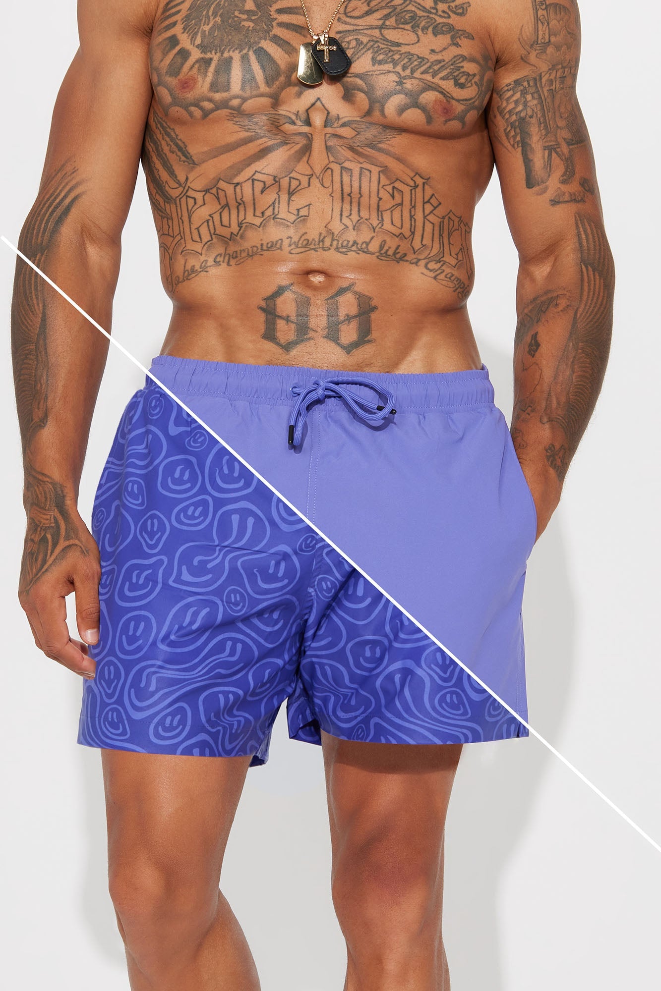 Good Day Print Change Swim Trunk 6″ - Purple