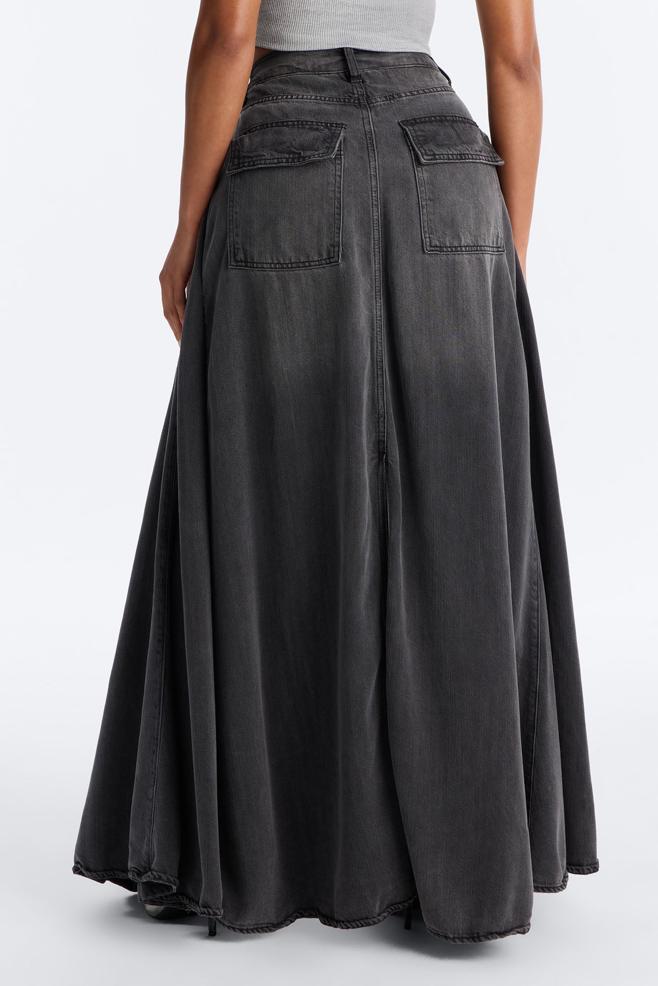 Lost It Cargo Overlay Straight Leg Jeans - Black Wash