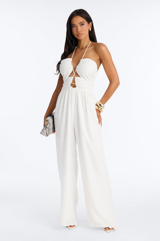 Grayson Strappy Wide Leg Jumpsuit - White