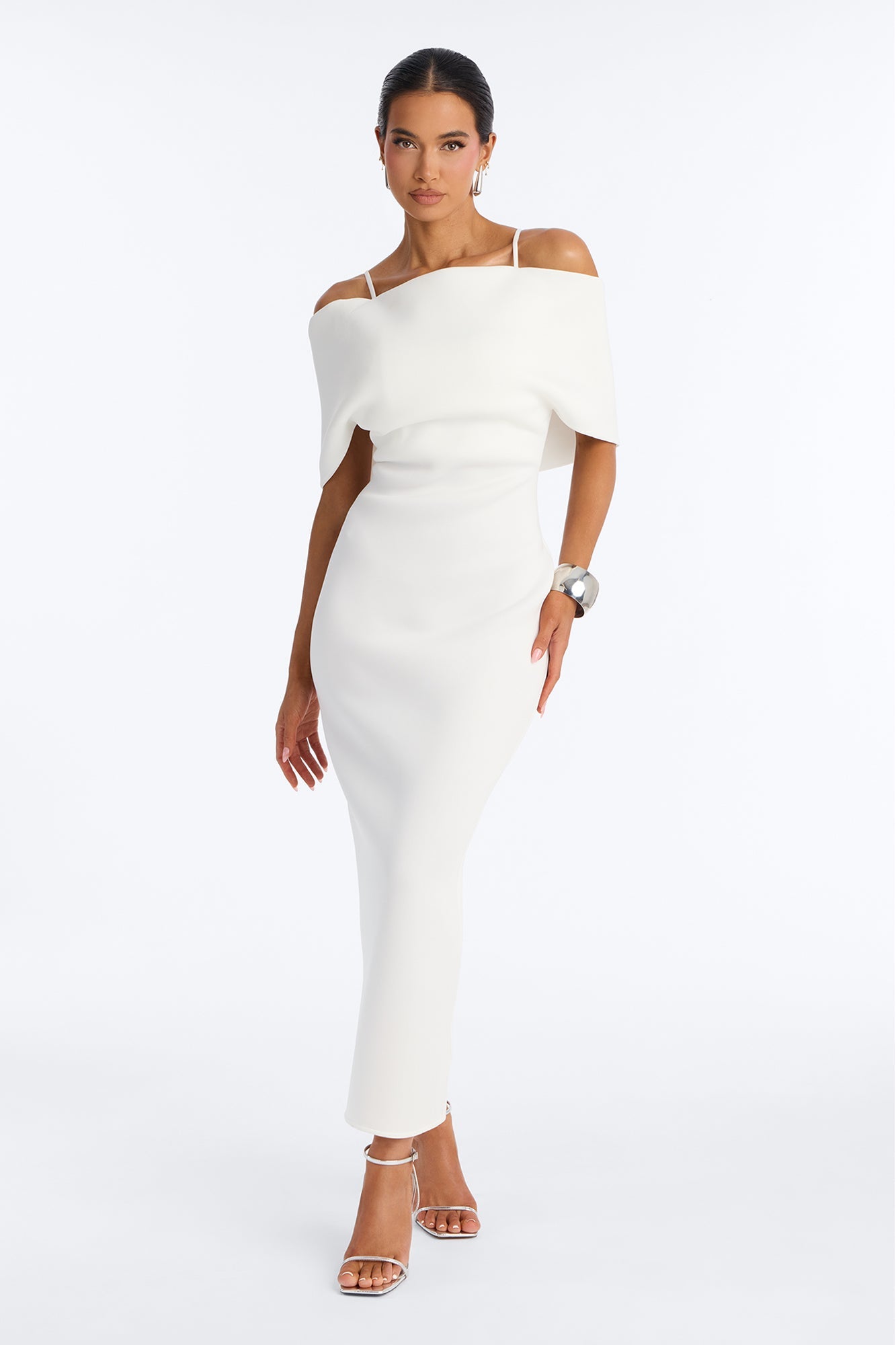 Last Call Scuba Maxi Dress - White