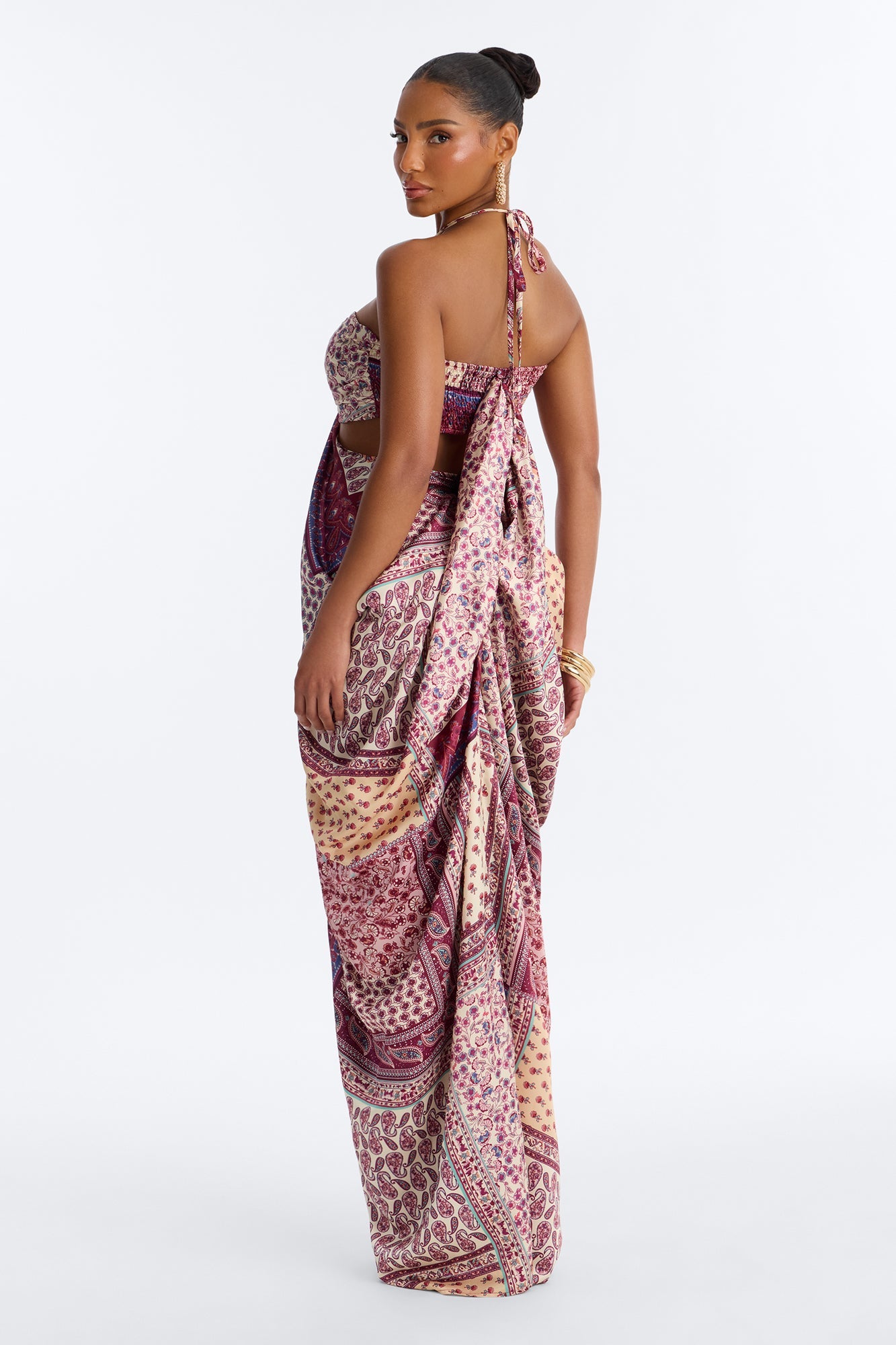Wildflower Soul Satin Maxi Dress - Purple/combo