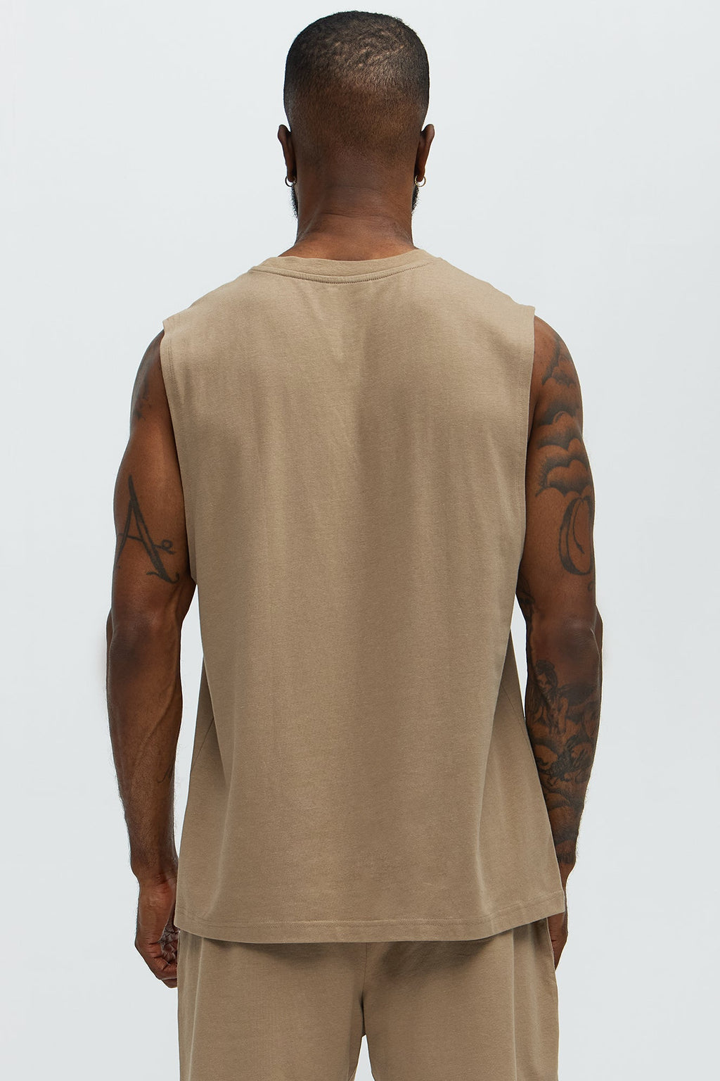 Essential Modal Lounge Sleeveless Muscle Tee - Taupe