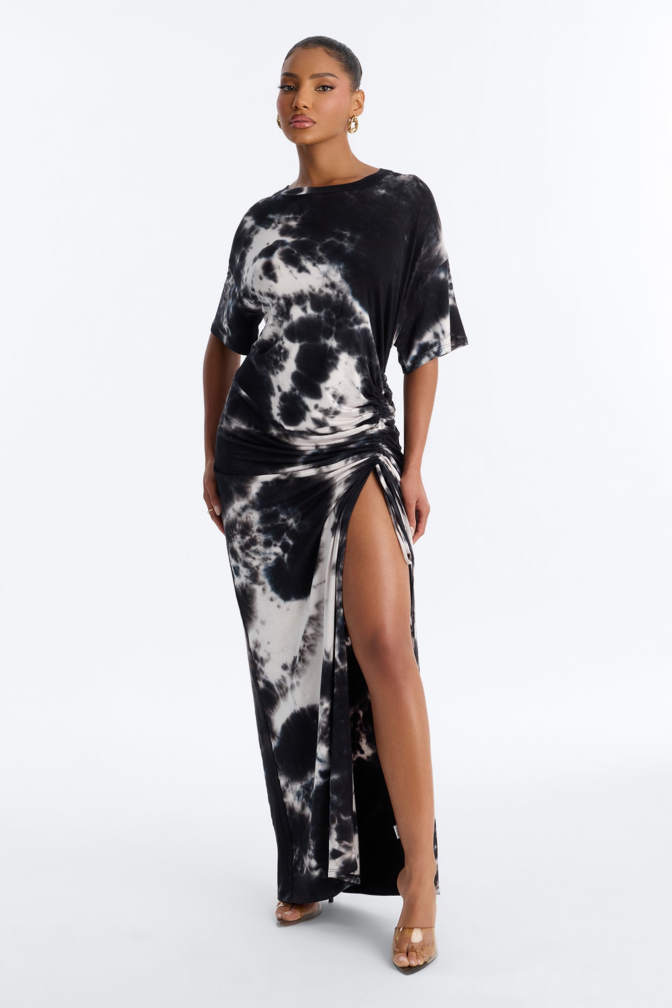 Tatum Tie Dye Maxi Dress - Black/combo