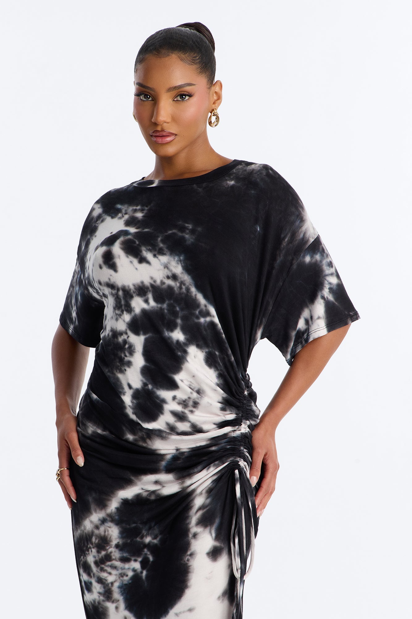 Tatum Tie Dye Maxi Dress - Black/combo