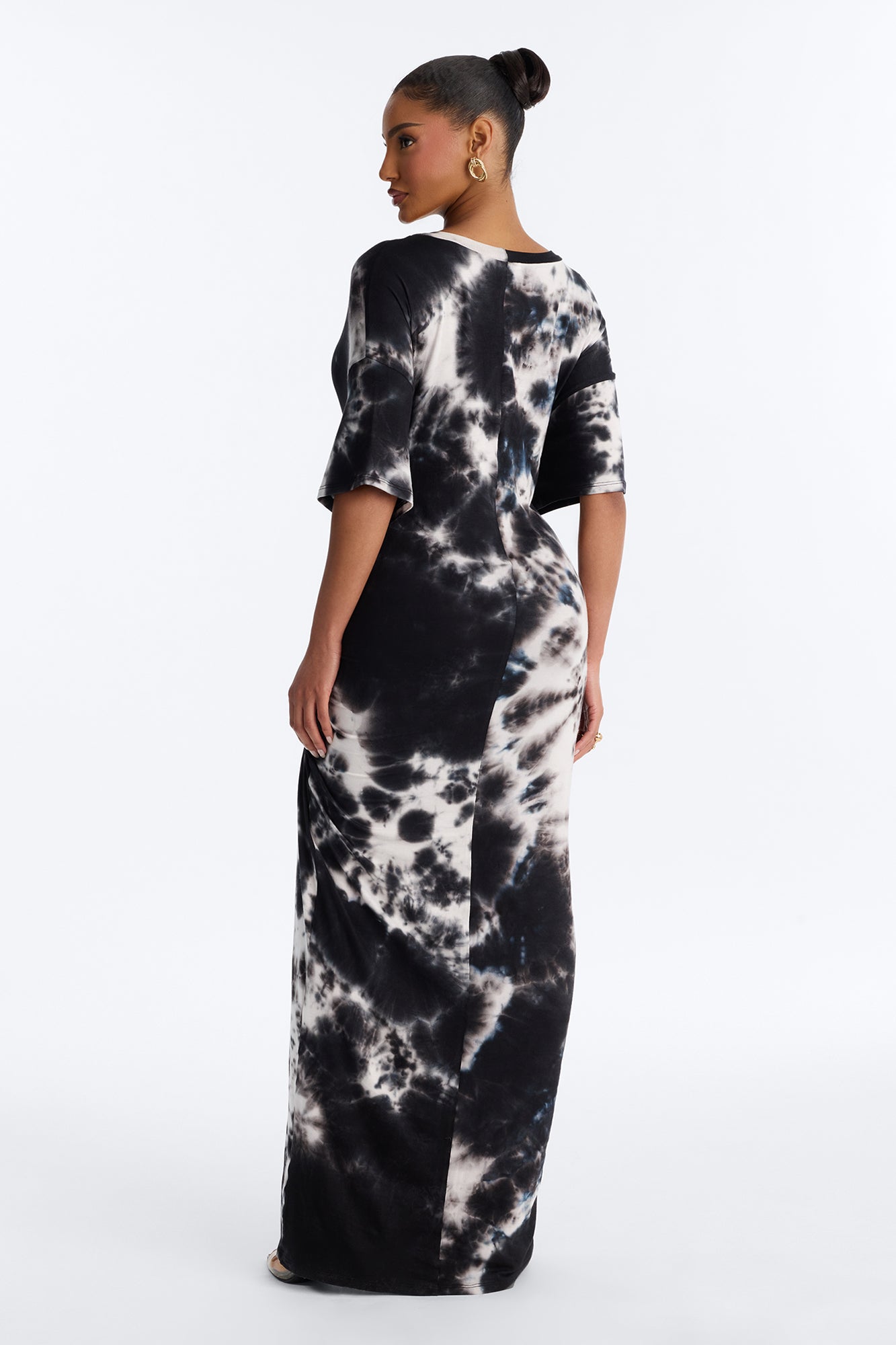 Tatum Tie Dye Maxi Dress - Black/combo