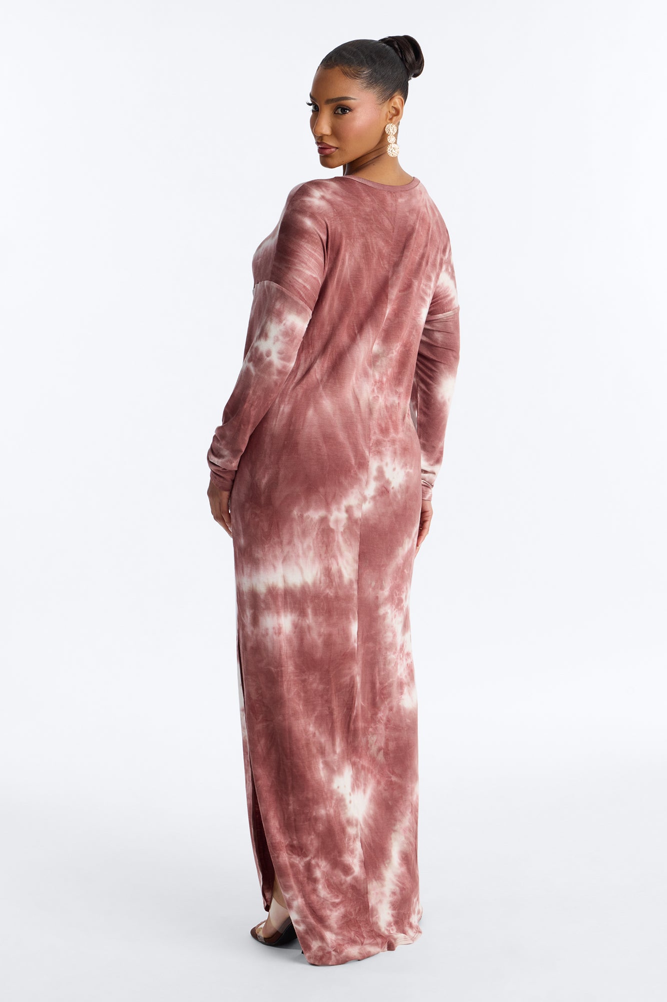 Rayne Tie Dye Maxi Dress - Mauve/combo