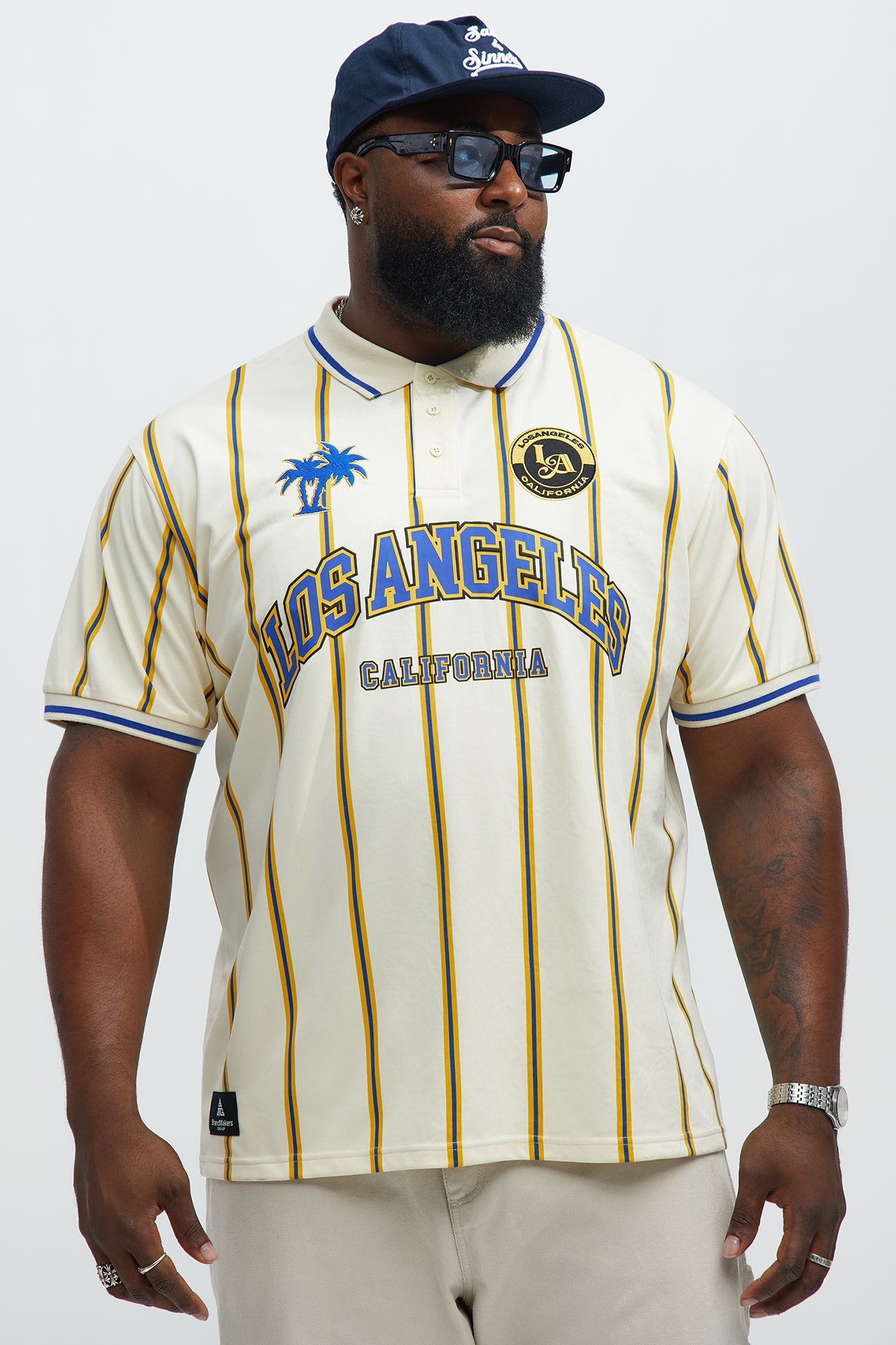 Los Angeles Striped Polo - Blue/combo