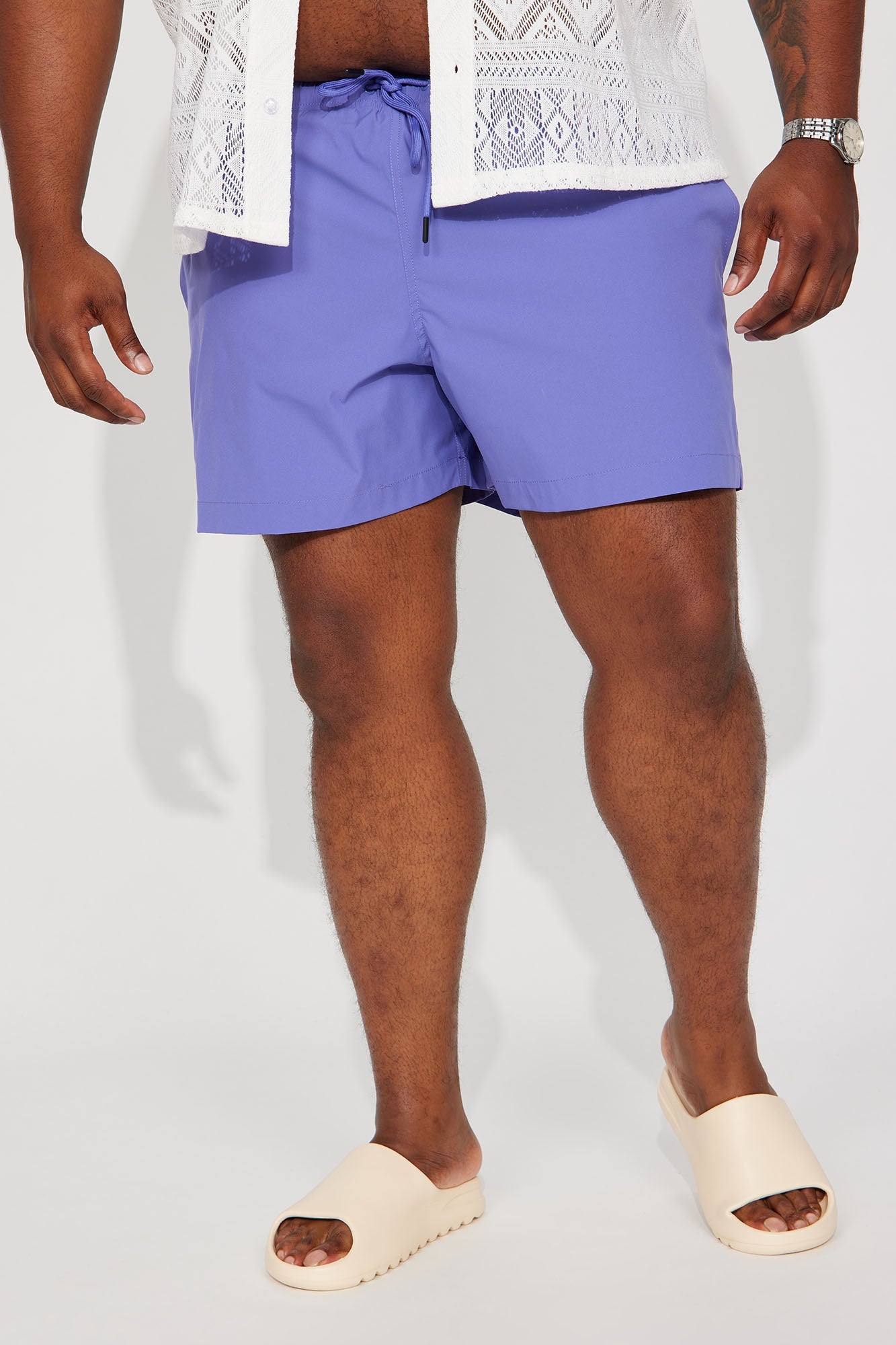 Good Day Print Change Swim Trunk 6″ - Purple