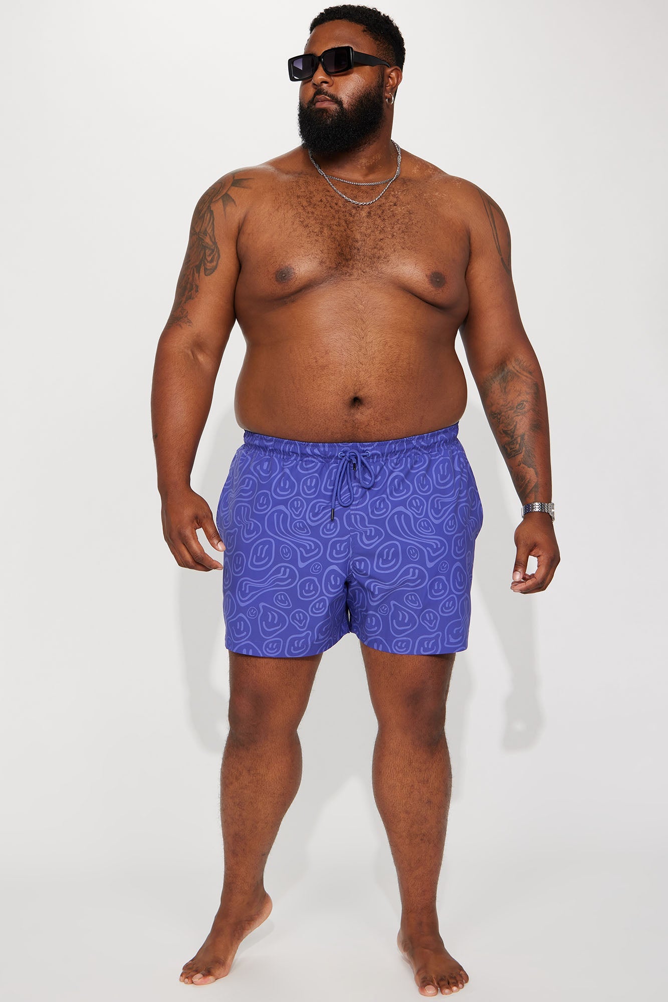 Good Day Print Change Swim Trunk 6″ - Purple