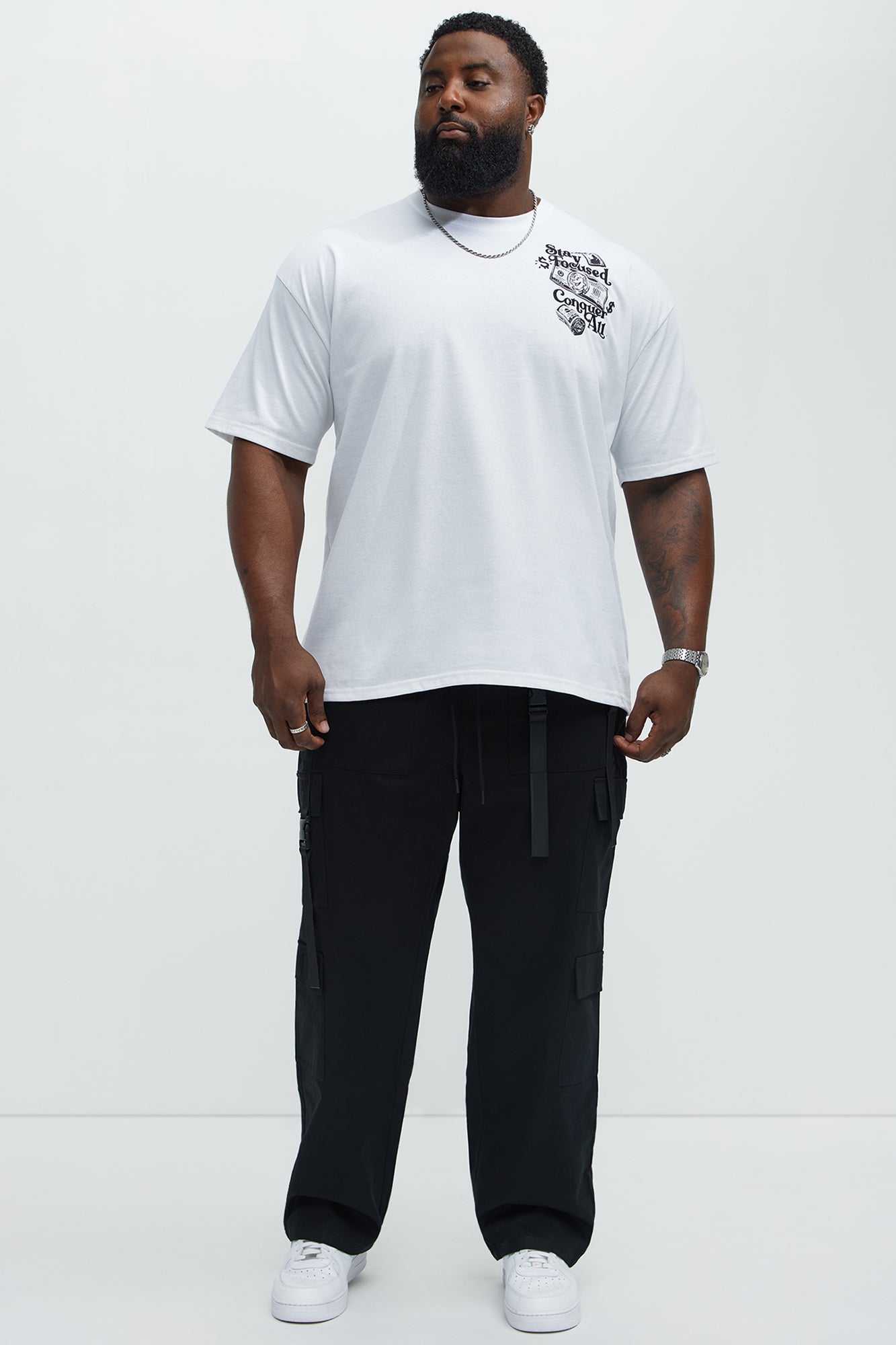 Small Circles Big Checks Short Sleeve Tee - White
