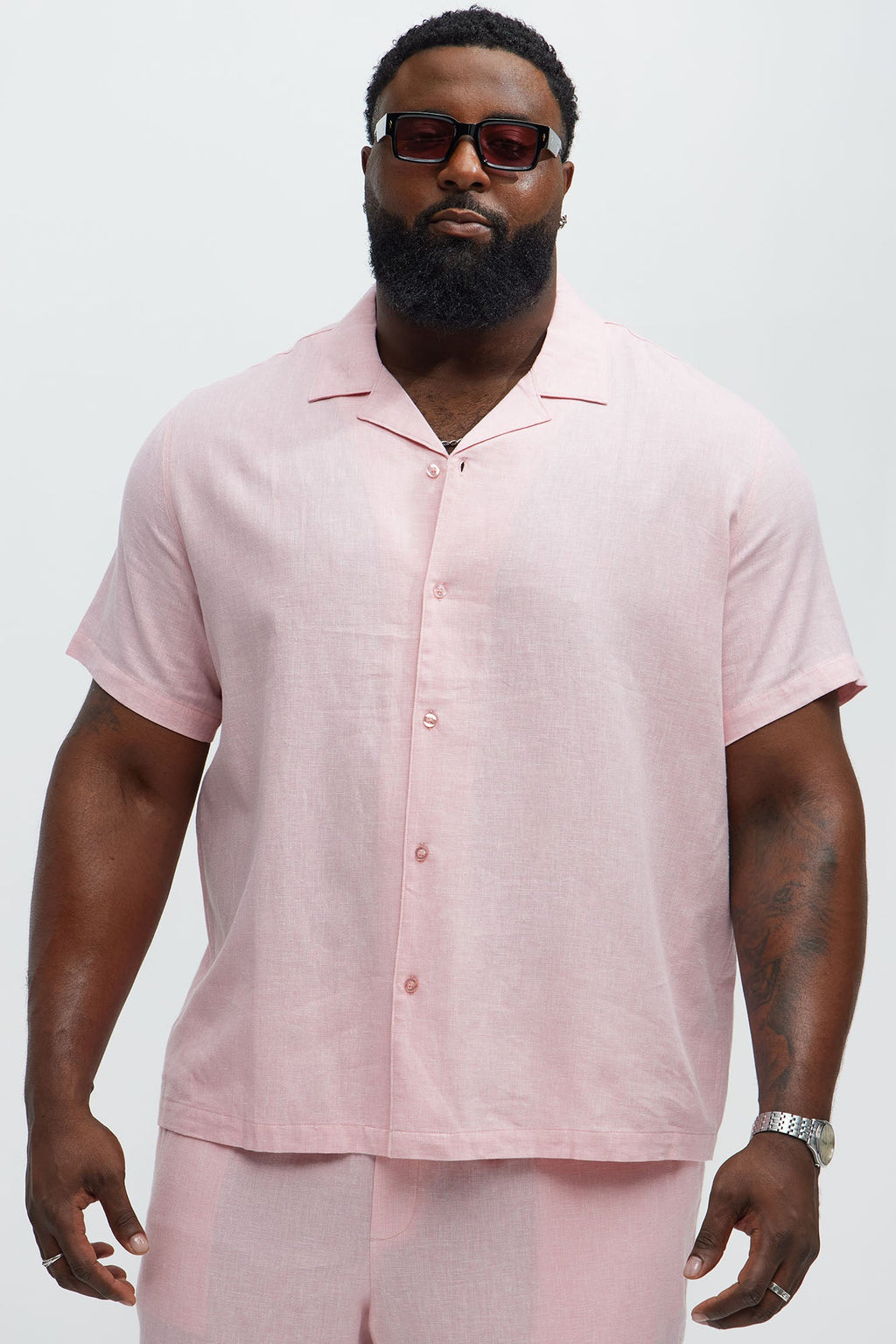 Bahamas Linen Shirt - Pink