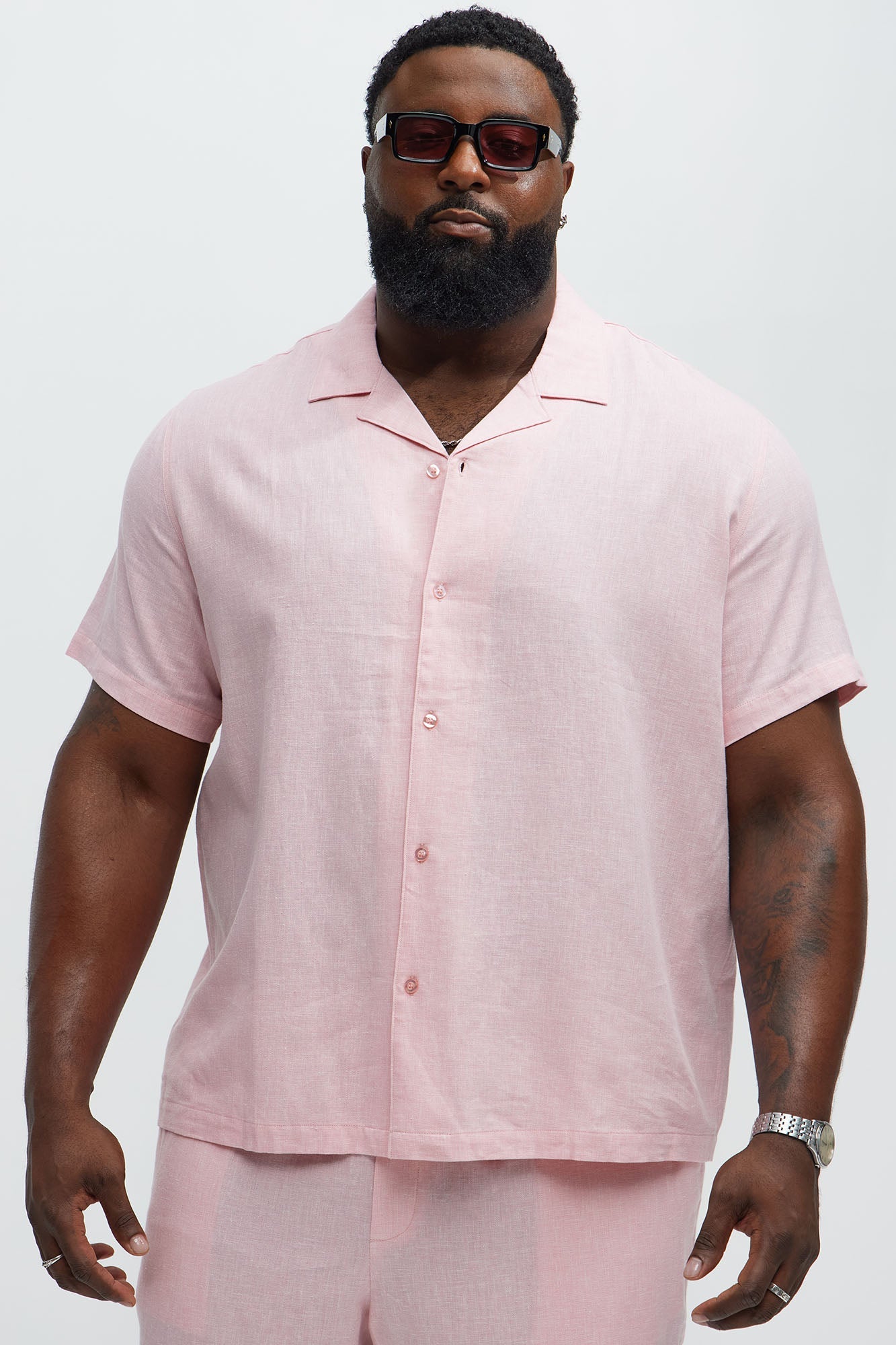 Bahamas Linen Shirt - Pink