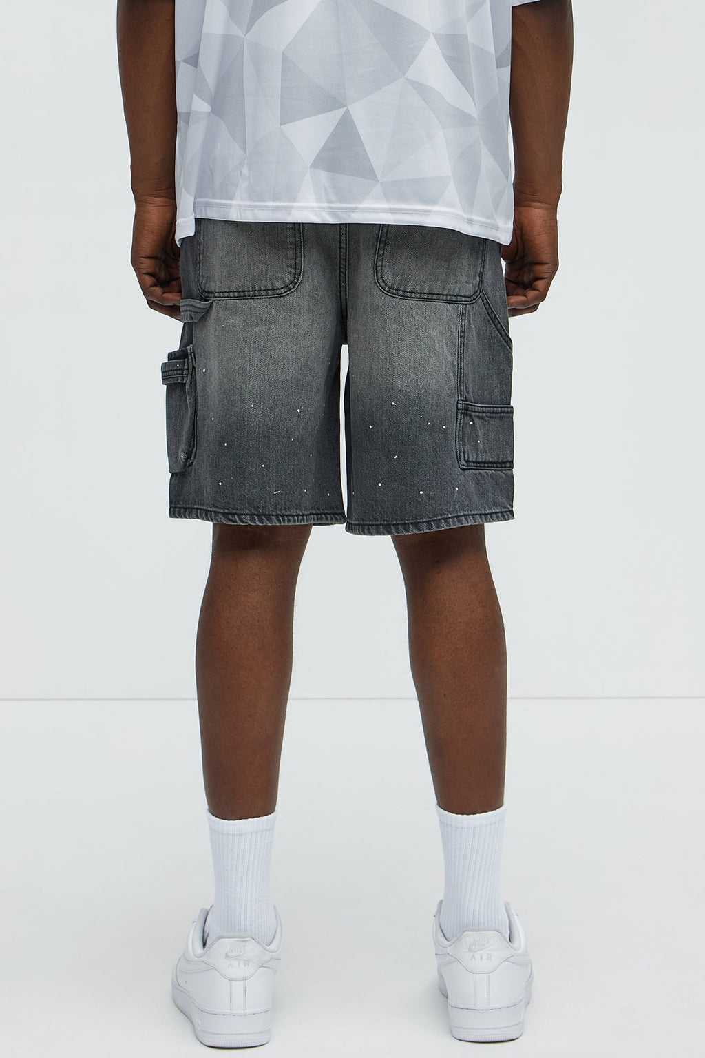 Two Ways Relaxed Denim Shorts - Black Wash