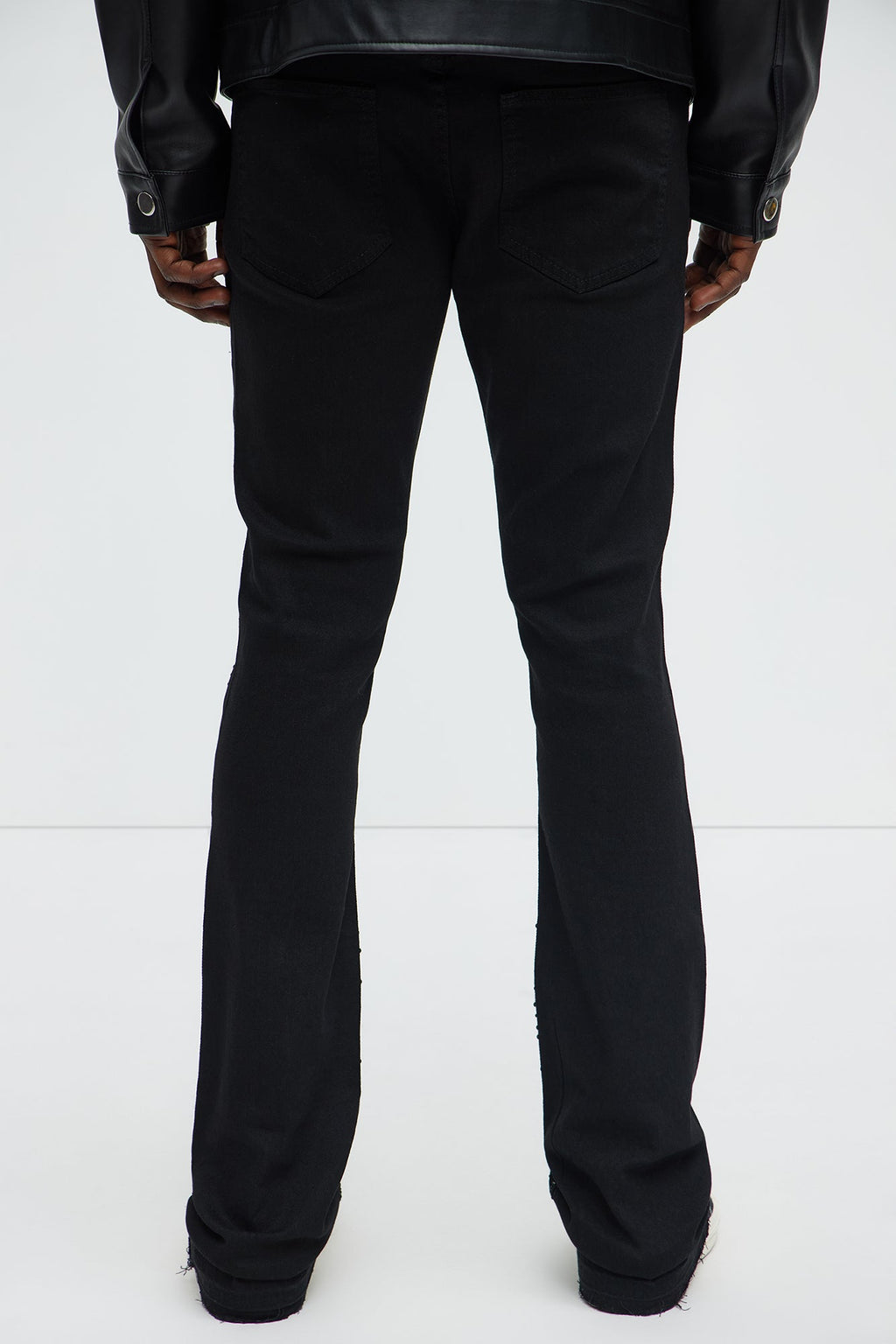 Stacked Skinny Flare On My Bling Distressed Jeans - Black