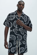 Laredo Paisley Shirt - Black/White