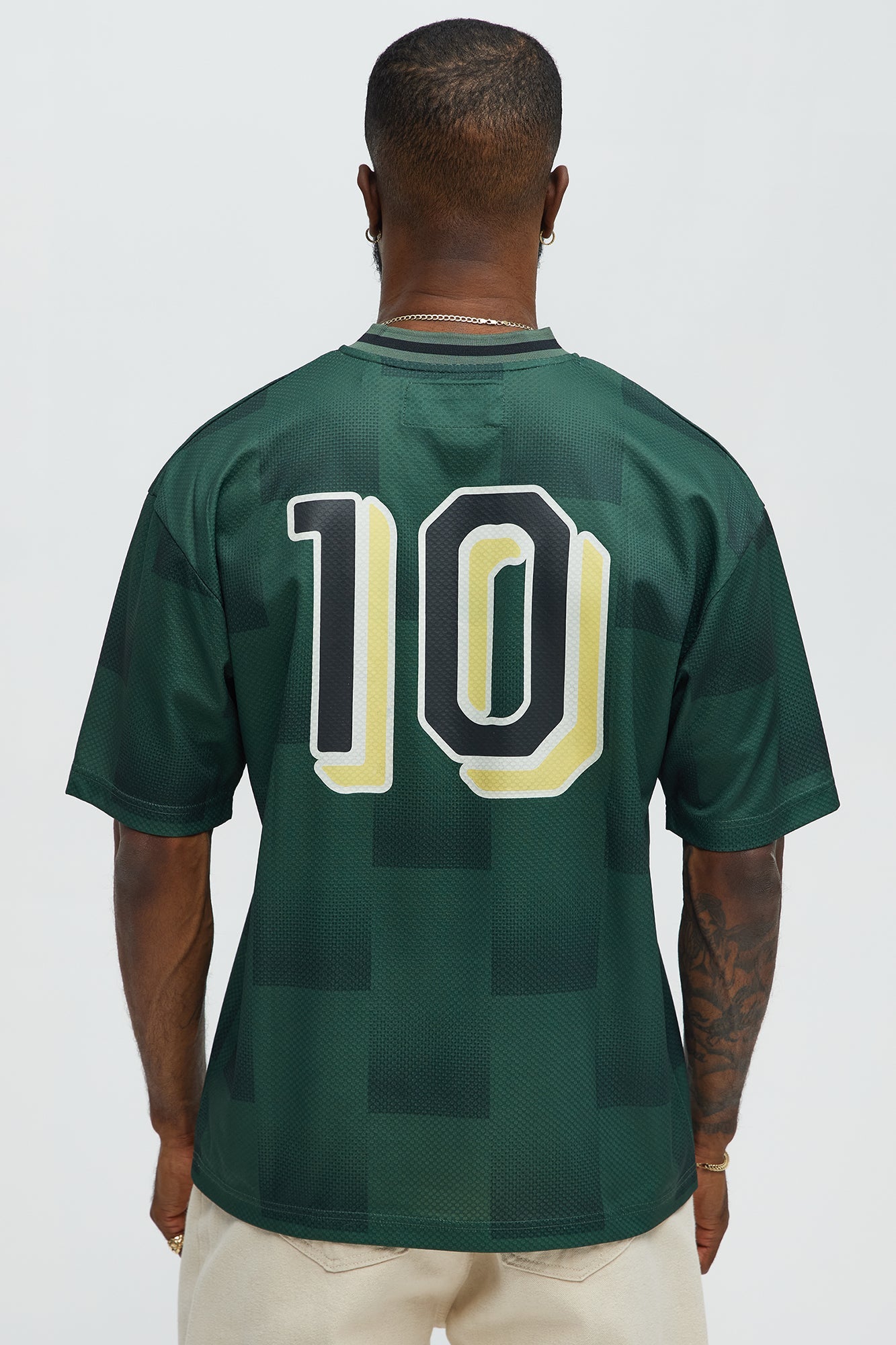 Checkered Paris Short Sleeve Soccer Jersey - Green/combo
